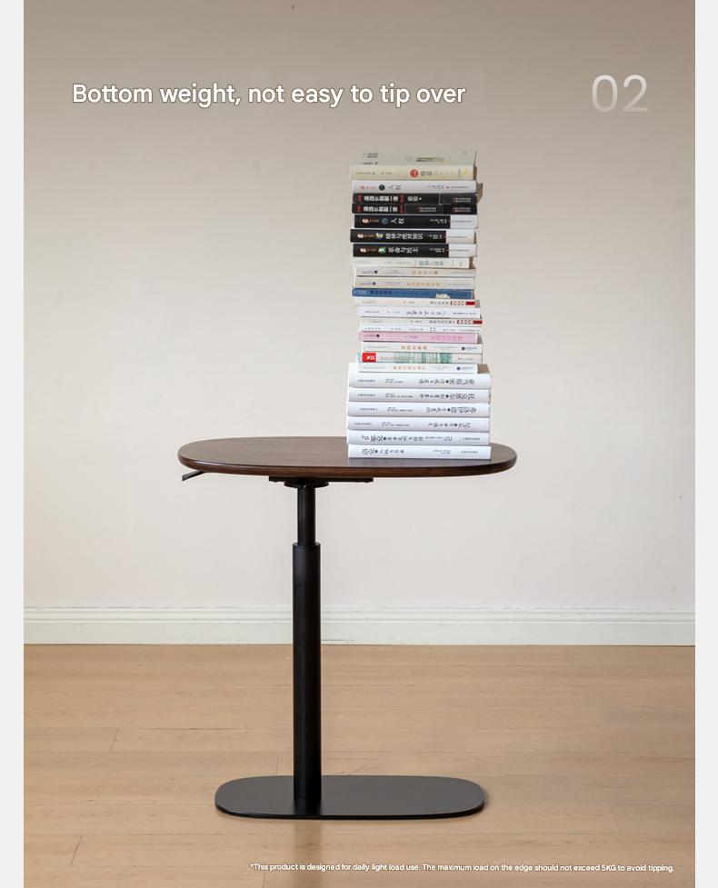 Premium Black Walnut & Oak Solid Wood Italian Modern Lift-Top Side Table - Luxury End Table for Living Room, Bedroom, or Office Use