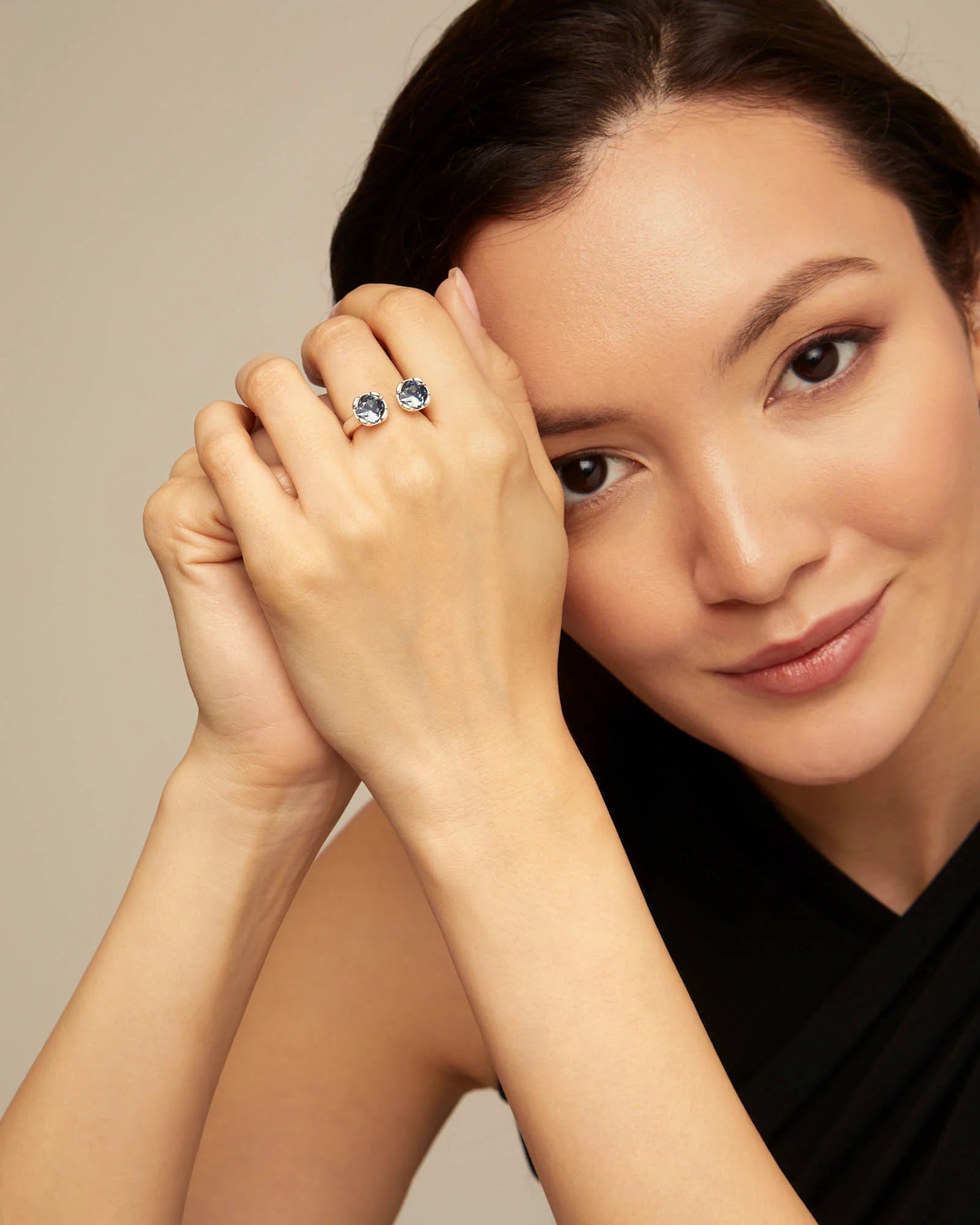 Aura Blue Ring for Women - Elegant CZ Crystal Adjustable Ring - Perfect for Parties, Weddings & Everyday Wear