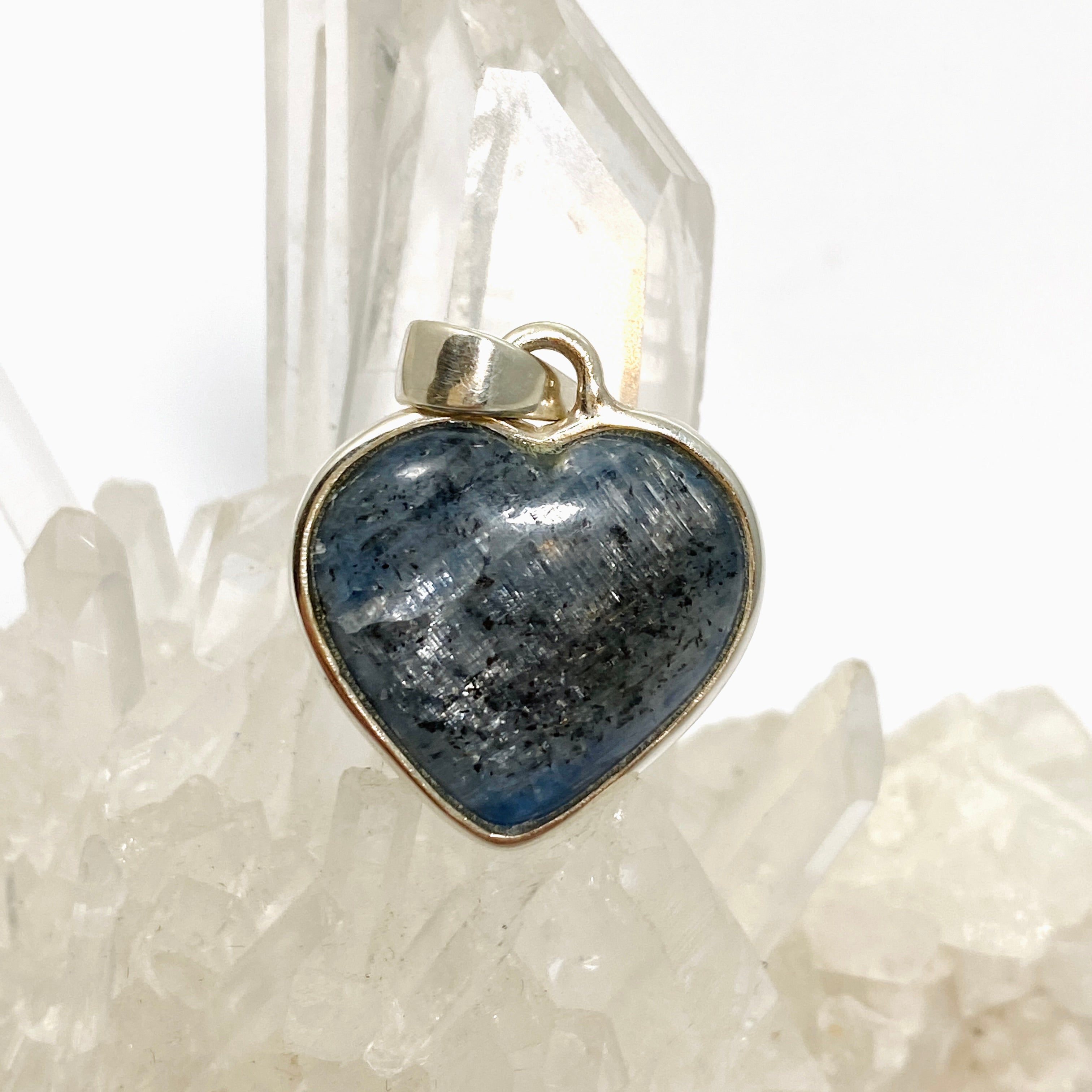 Natural Blue Kyanite Heart Cabochon Pendant Necklace - PPGJ982 - Healing Crystal Jewelry for Meditation & Spiritual Energy