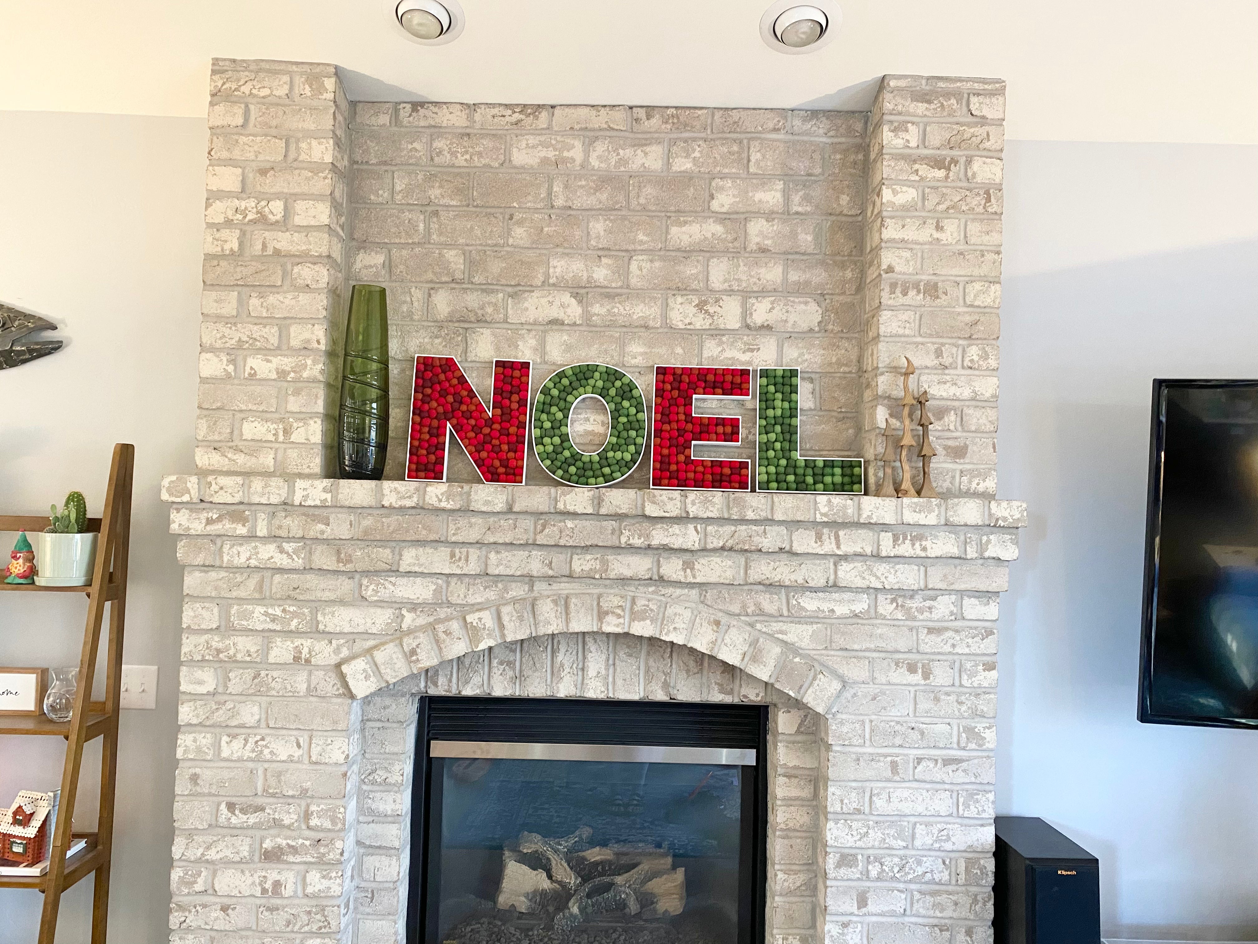 NOEL Felt Ball Christmas Letters - Handmade Wool Felt Holiday Decor for Xmas Tree, Mantel & Home Decorations (Perfect for Holiday Parties, Gift Wrapping & Festive Home Styling)