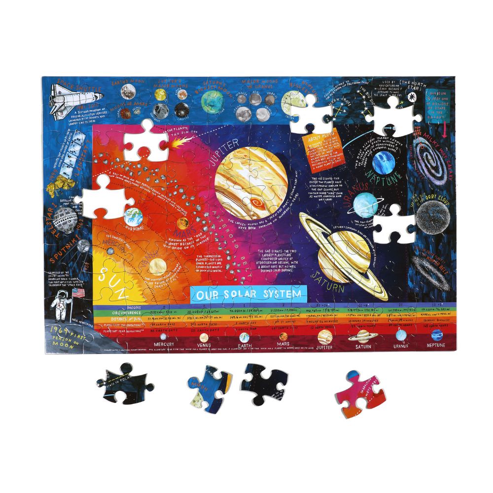 eeBoo Solar System 100 Piece Jigsaw Puzzle - Educational Space Toy for Kids, Perfect for STEM Learning & Family Game Night