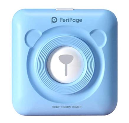 Mini Wireless Bluetooth Photo Printer - Portable Rechargeable Thermal Label Maker for iPhone & Android Smartphones, Includes USB Cable & 1 Roll Thermal Paper (Blue) | Perfect for Home, Office, Travel & Instant Photo Printing
