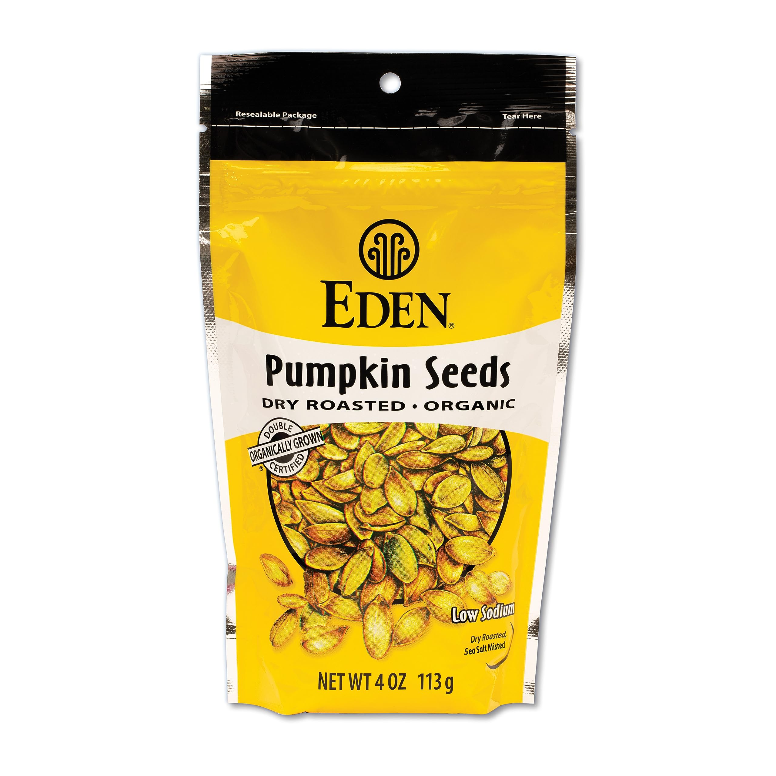Organic Dry Roasted Pumpkin Seeds by Eden - 4 Oz | Healthy Snack for Salads, Trail Mix & Baking | Gluten-Free & Vegan