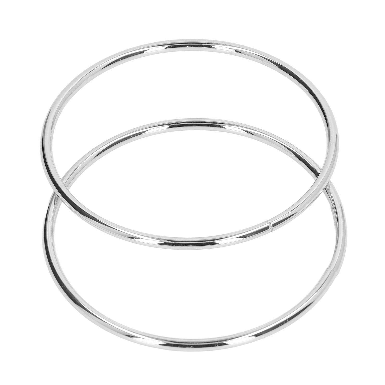 Adsire Round Metal Handbag Handles - Durable Iron Luggage Handles with White Nickel Finish for DIY Handbags, Suitcases & Home Decor Projects | Perfect for Crafting, Repair & Custom Accessories