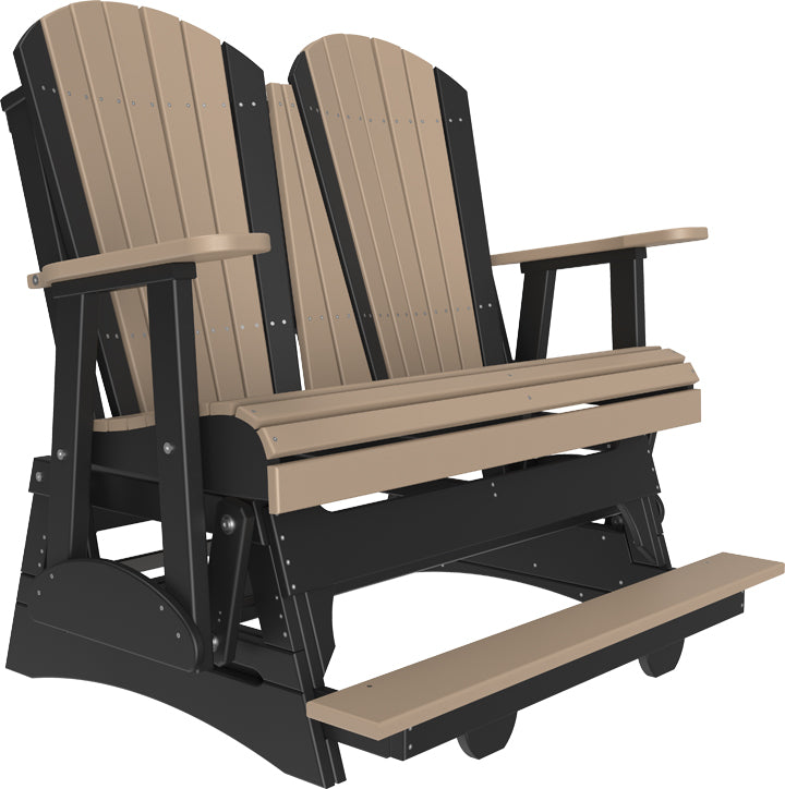 LuxCraft 4-Foot Adirondack Balcony Glider Chair - Outdoor Patio Furniture for Relaxing on Porch, Deck, Garden or Backyard