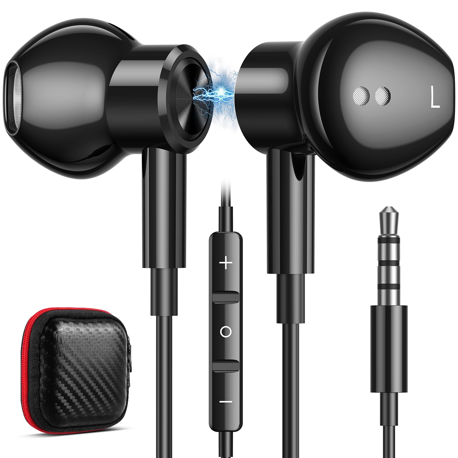**Magnetic Wired Earbuds with 3.5mm Plug - Noise Canceling HiFi In-Ear Headphones for Kindle Fire HD 10/8/8 Plus/7, Chromebook, PC, Laptop & Samsung Galaxy A15 5G - Perfect for Work, Travel & Gaming**