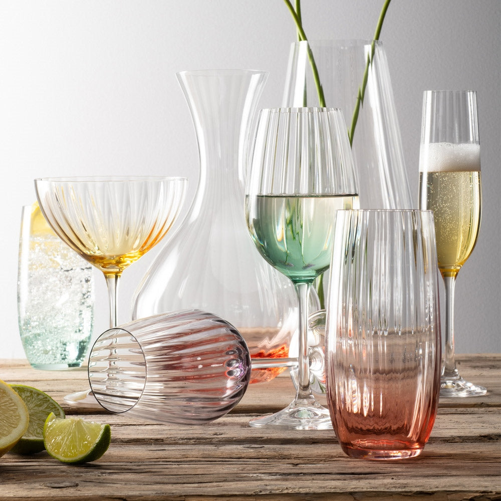 Galway Crystal Erne Flute Set of 2 - Elegant Aqua Blue Glass Flutes for Champagne, Wine & Cocktails - Perfect for Weddings, Parties & Special Occasions