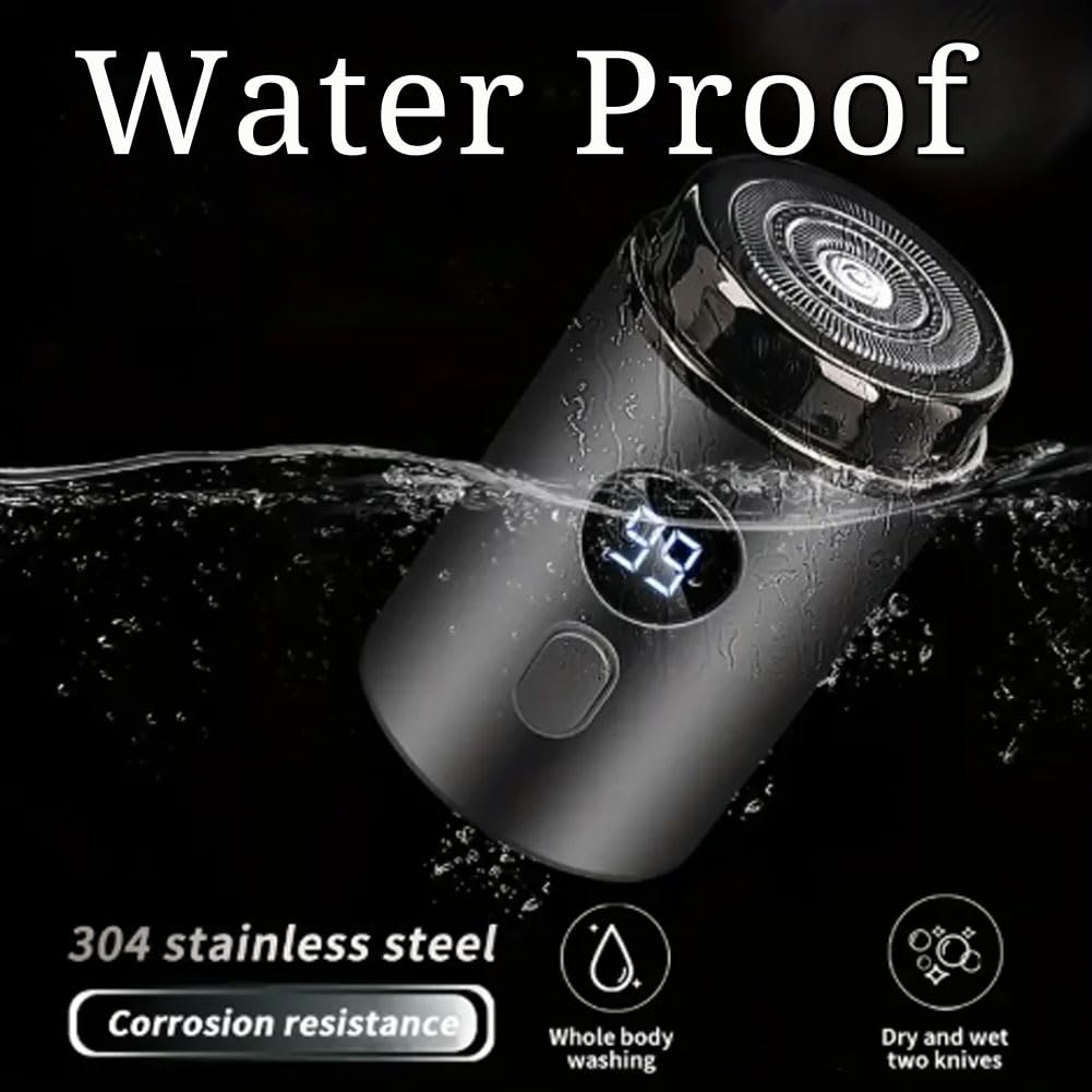 Timeatea Mini Portable Electric Shaver for Men - 3D Floating Head, IPX7 Waterproof, Digital Display, Cordless Travel Razor - Perfect for Home, Office, Gym & Travel Use (Green)