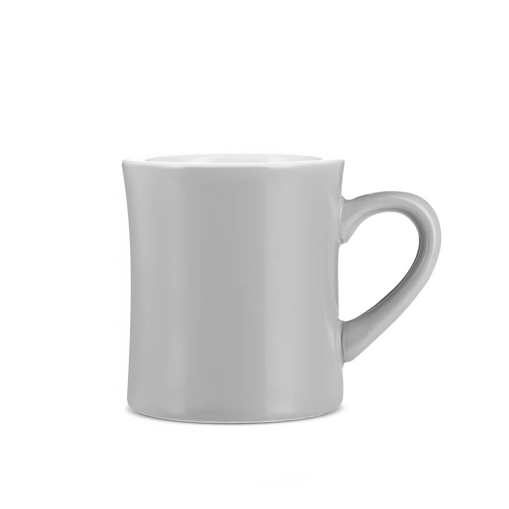 Premium Porcelain Diner Mug for Espresso - 10oz (305ml) Gray Coffee Cup - Perfect for Home, Office & Cafe Use