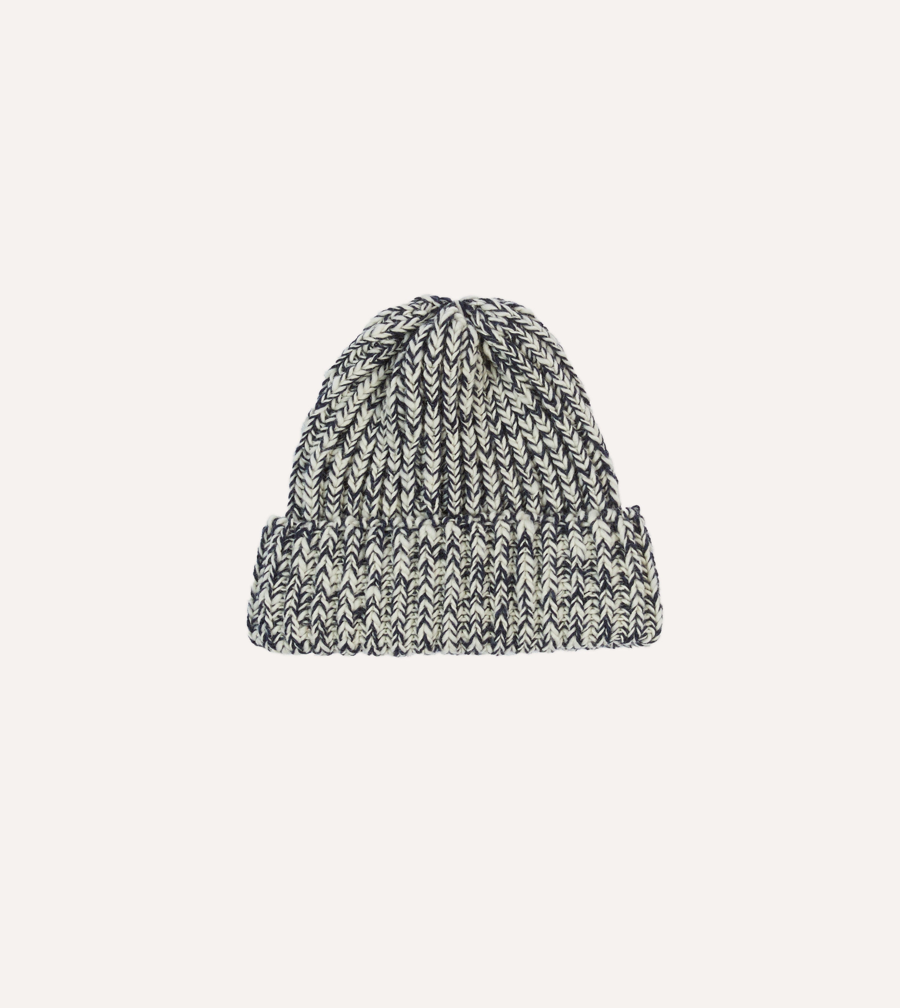 Navy Slub Wool Cable Knit Beanie - Warm Winter Hat for Men & Women - Perfect for Skiing, Hiking, and Outdoor Activities