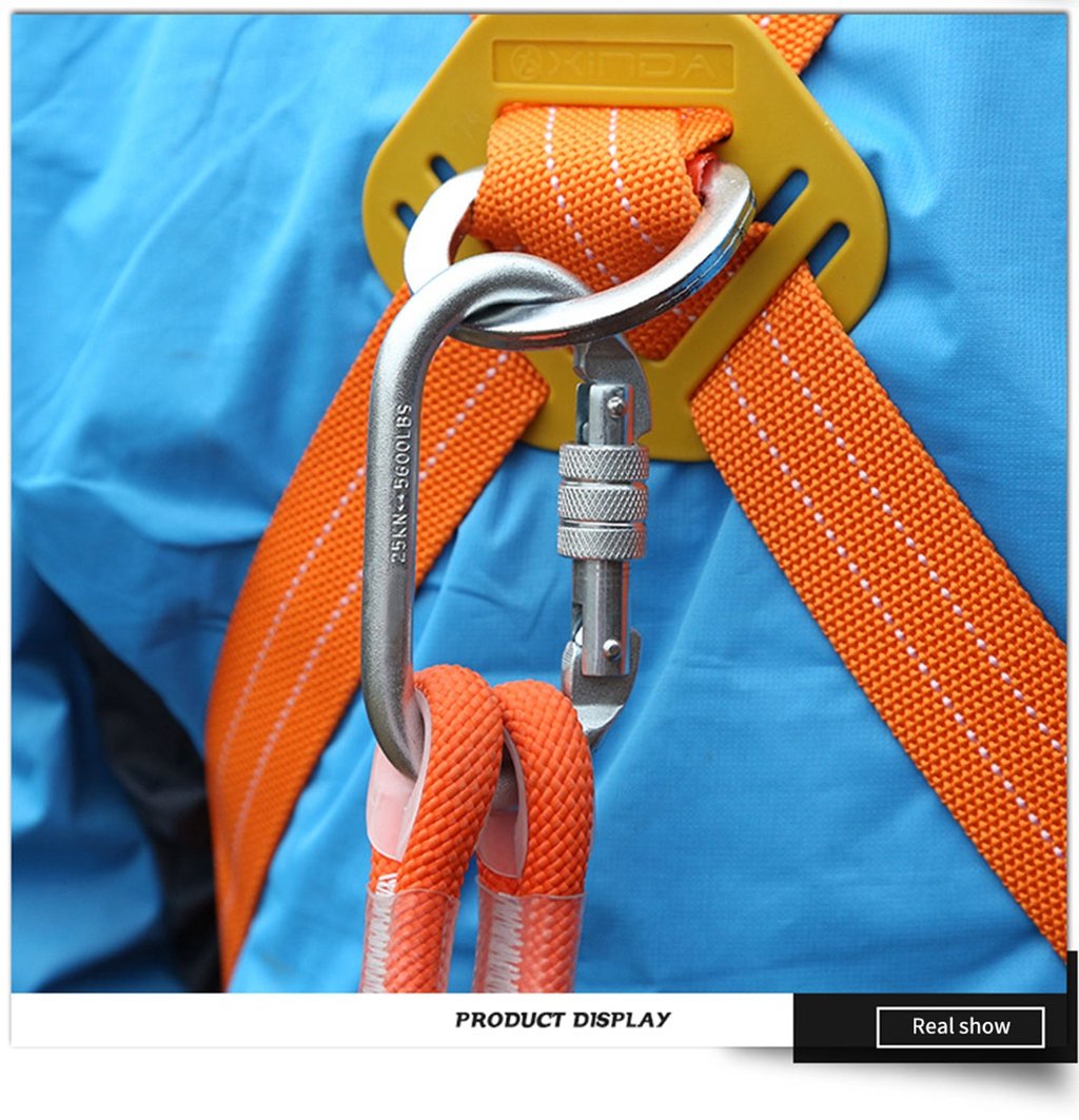 Professional Safety Lanyard with Hook - High Strength Nylon Climbing Harness Belt - 1.6M Anti-Fall Protective Gear for Work at Height, Construction, Roofing & Industrial Safety (Type A)