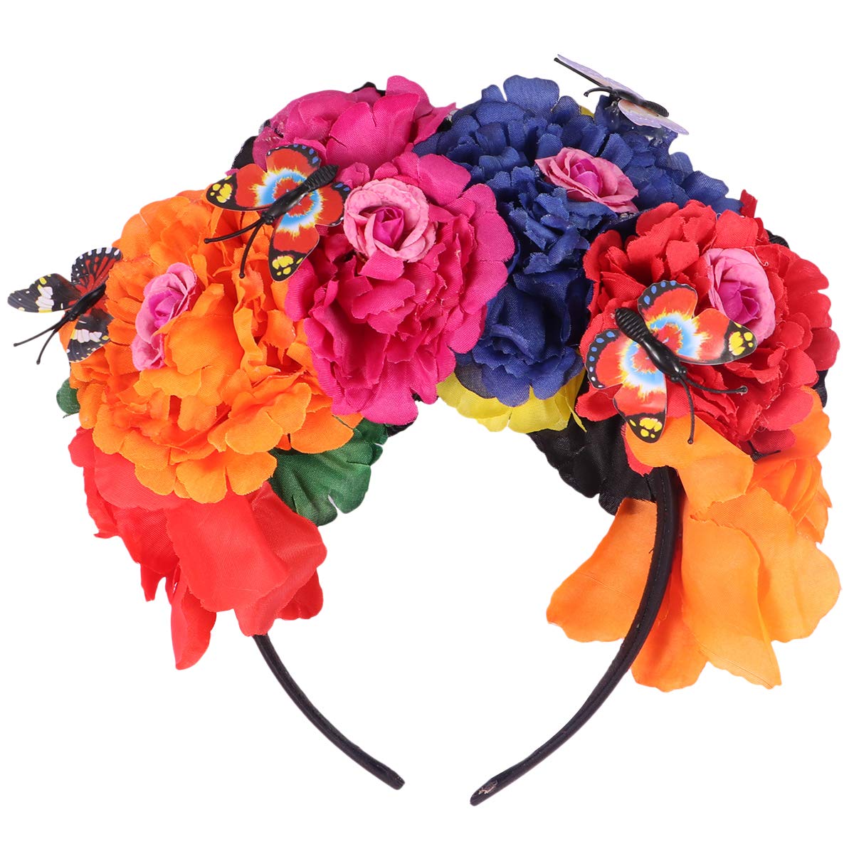 Elegant Floral Headband for Women - Bridal Hair Accessory, Wedding Headpiece, Rose Flower Hairband for Halloween Party, Boho Fashion Headwear | Perfect for Weddings, Parties, Festivals & Photo Shoots