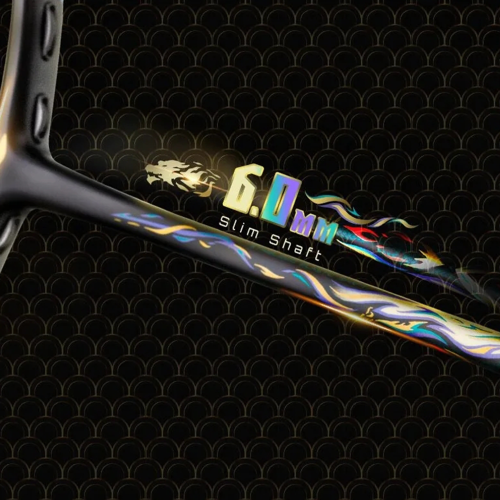 Li Ning AxForce 100 Qilin Badminton Racket (Gold/Blue/Black) - Professional Carbon Fiber Shuttlecock Racquet for Smash & Defense - Perfect for Tournament Play & Training Sessions