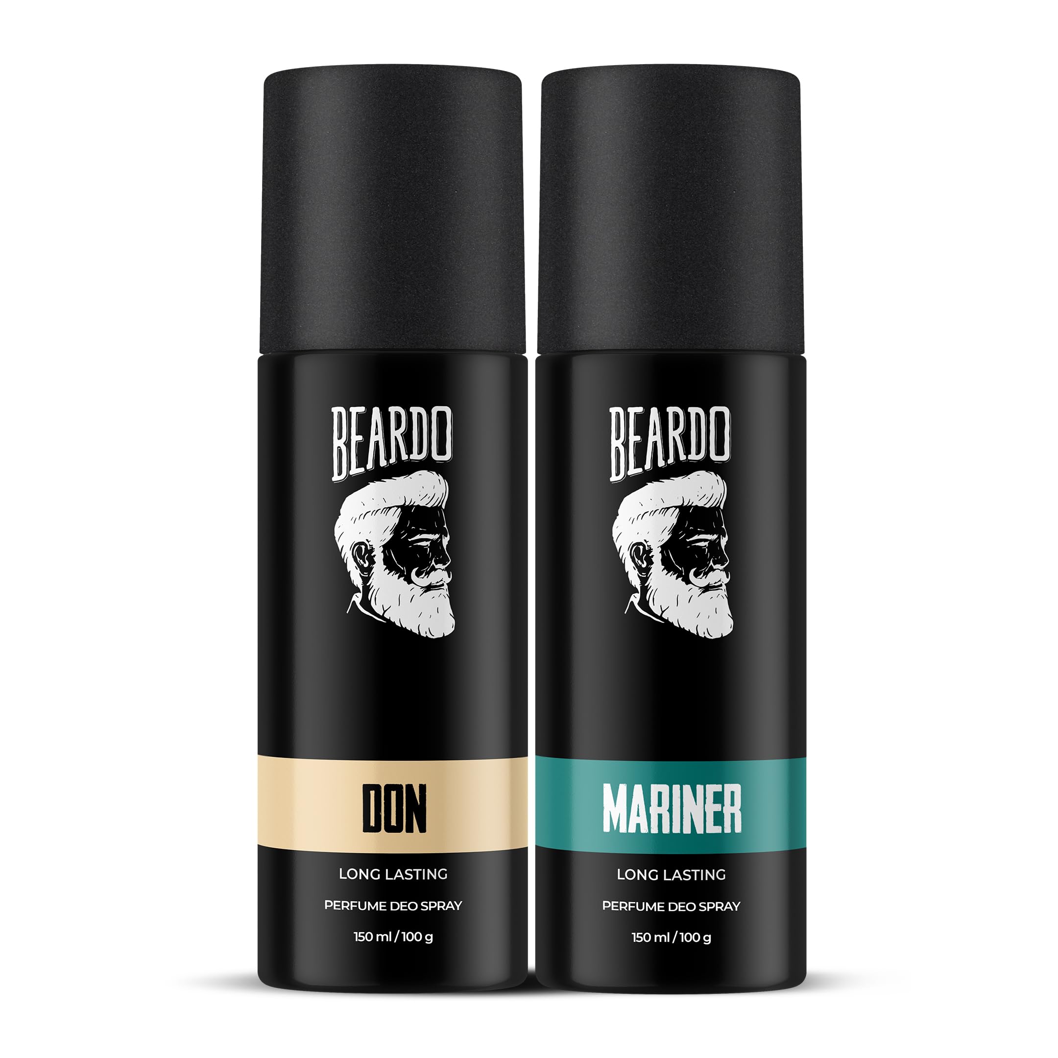Beardo Mariner & Don Perfume Body Spray Combo Set - 150ml Each | Long Lasting Men's Deodorant with Fresh Aqua Scent | Ideal for Daily Use, Gym, Office & Travel | Perfect Christmas Gift for Men, Boyfriend or Husband