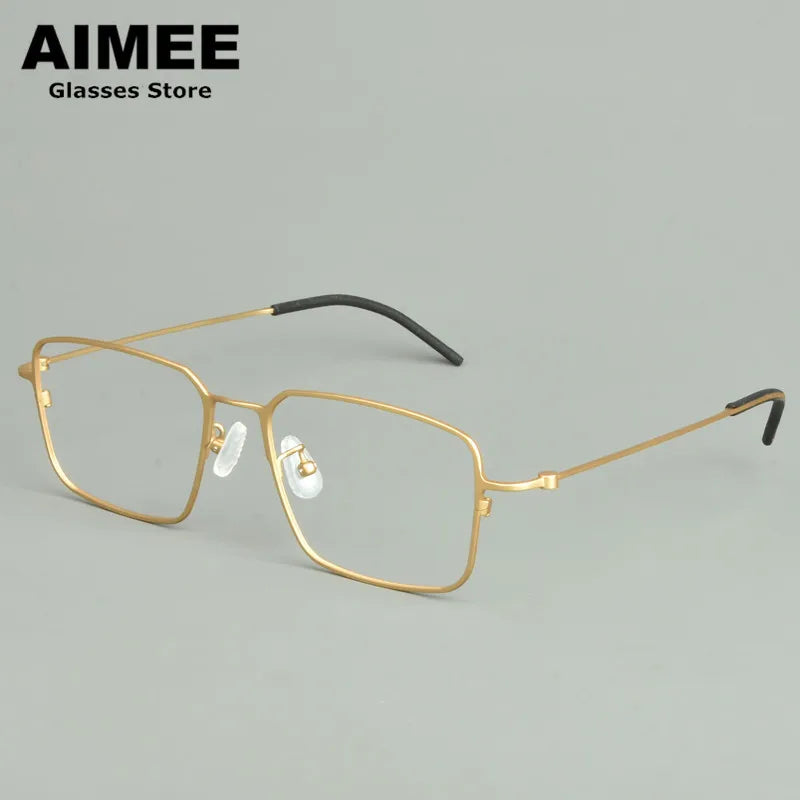 Aimee Unisex Full Rim Square Titanium Eyeglasses Frame 15502 - Lightweight Durable Glasses for Men & Women - Perfect for Reading, Work, and Daily Wear