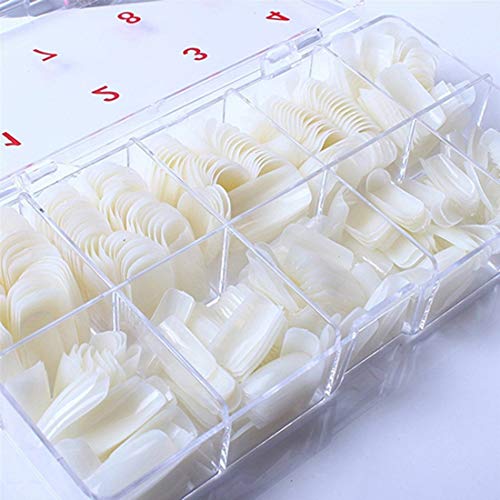 GLOA 500Pcs False Nails - Full Cover Natural Fake Nails for Women with Storage Box - Manicure Beauty Tool for Party, Wedding & Daily Wear