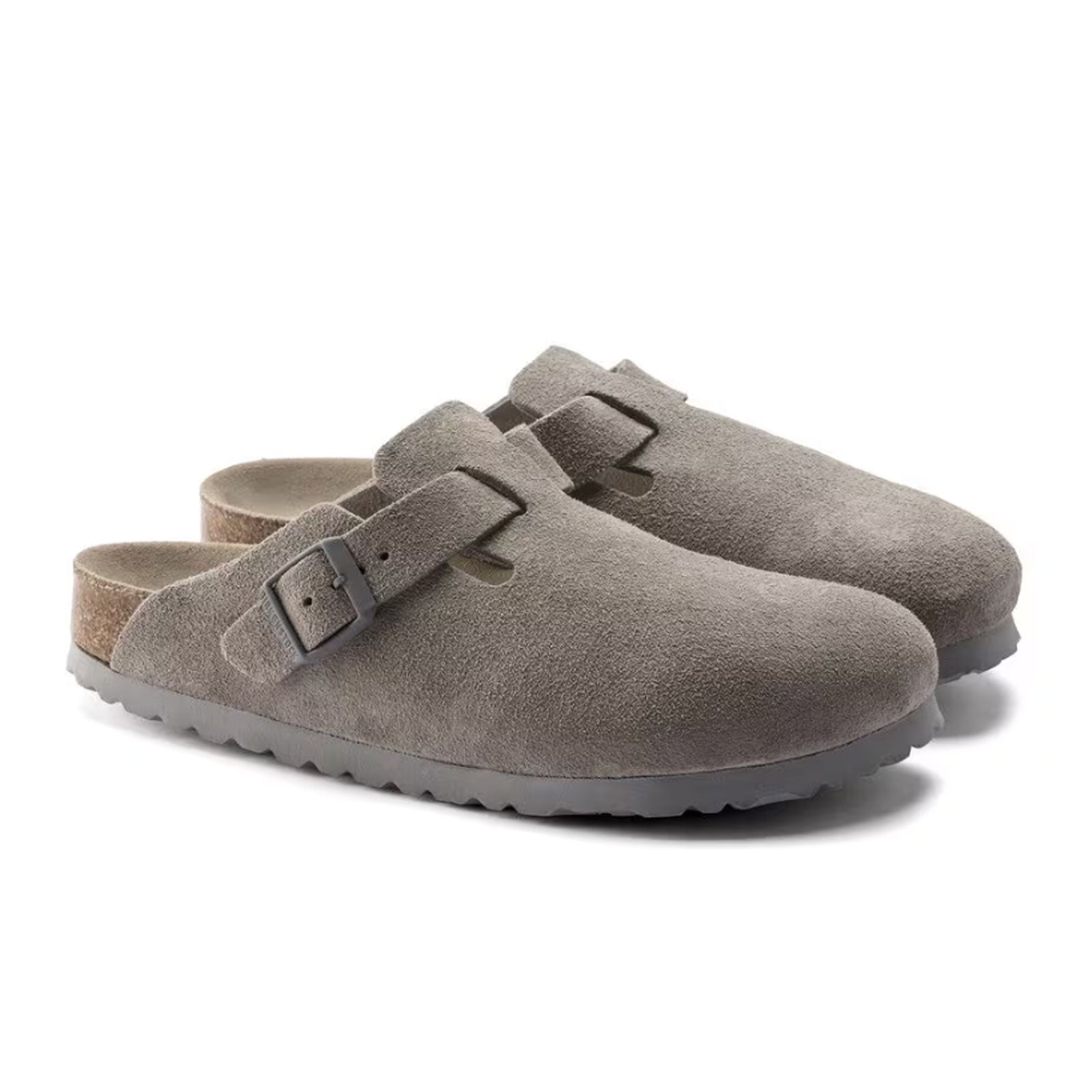 Birkenstock Boston Soft Footbed Narrow Clog for Women - Stone Coin Suede | Comfortable House Slippers & Indoor/Outdoor Casual Shoes for Relaxing at Home or Running Errands