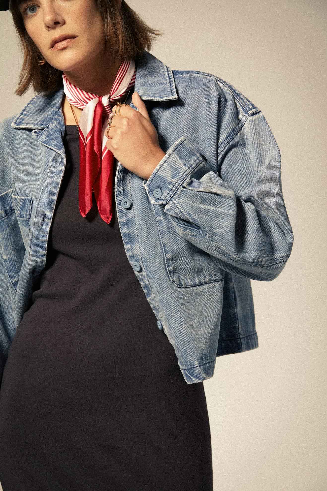 Utopia Long Sleeve Overshirt in Light Denim - Stylish Layering Piece for Men's Casual & Streetwear Outfits