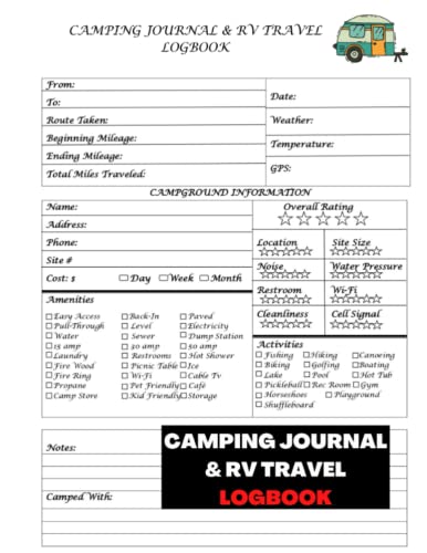Vintage Camping Journal & RV Travel Logbook - Road Trip Planner, Caravan Adventure Diary | Perfect Gift for Camping Enthusiasts | Ideal for National Park Trips, Family Camping & RV Vacations