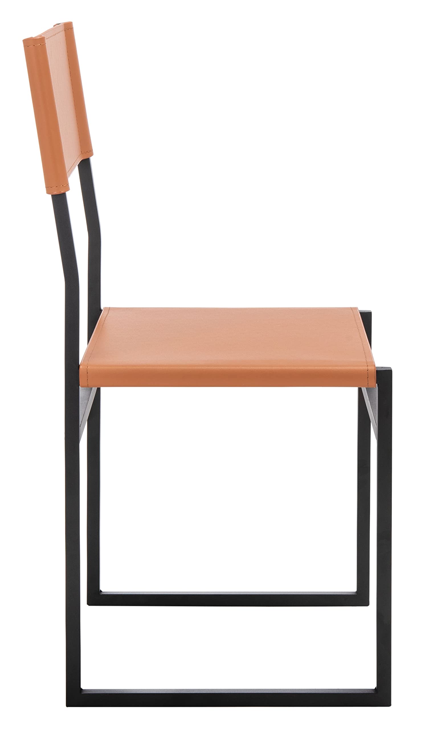 SAFAVIEH Layne Cognac Brown & Black Accent Chair for Living Room & Dining Room - Fully Assembled Modern Home Decor - Perfect for Small Spaces, Apartments & Cozy Corners