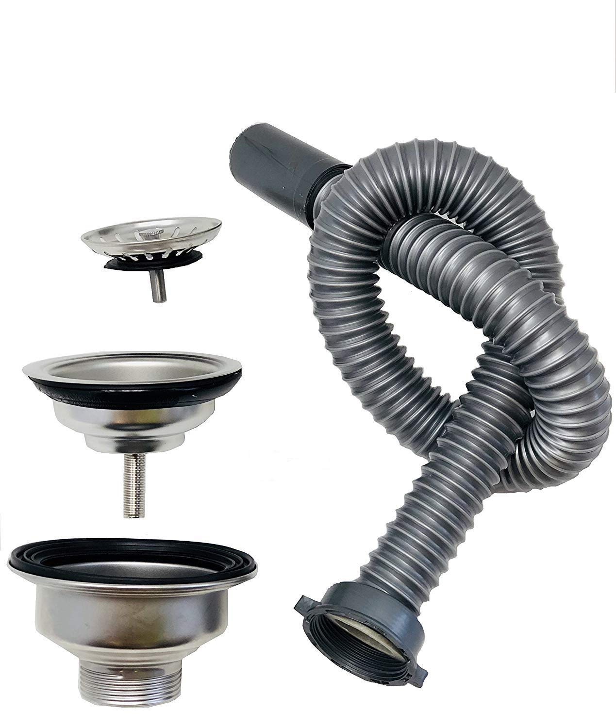 Professional Salon Shampoo Bowl with Drainage Assembly & Flexible Hose - Perfect for Hair Washing Stations in Beauty Salons, Barber Shops & Home Use
