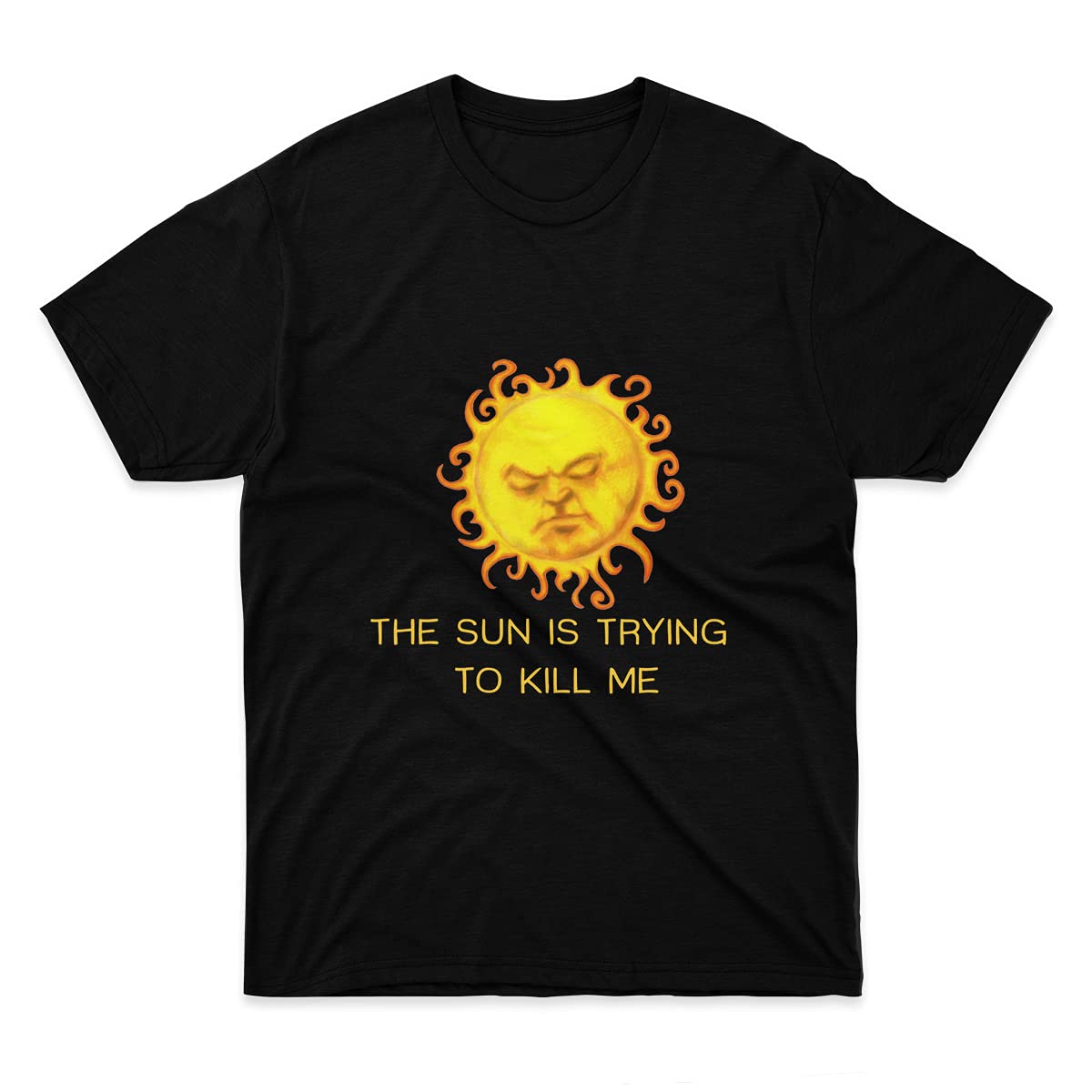Funny Sun Slogan T-Shirt for Men & Women - 'The Sun is Trying to Kill Me' Graphic Tee - Perfect for Father's Day, Summer Outdoors & Casual Wear