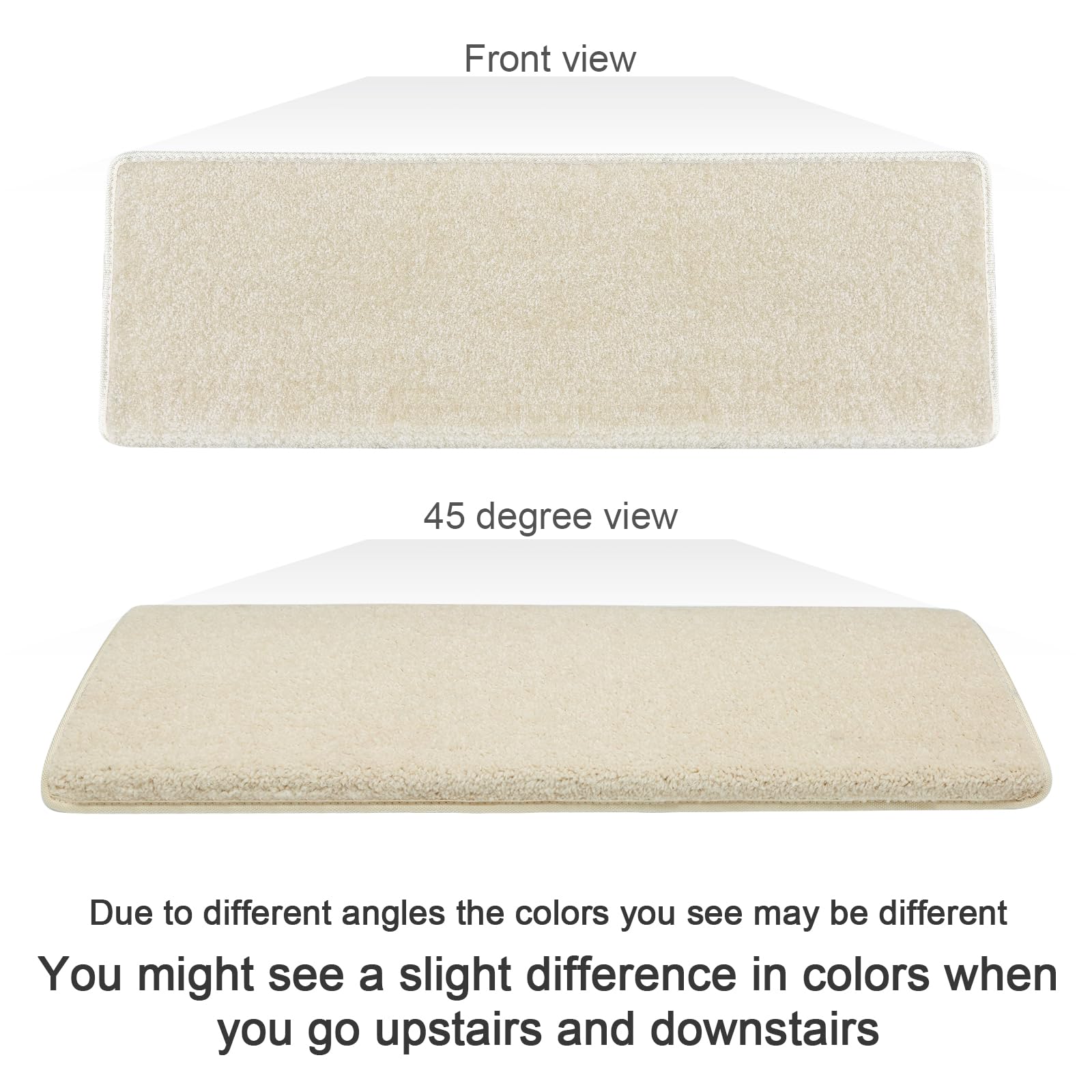 PURE ERA Bullnose Carpet Stair Treads Set - 14-Piece Non-Slip Stair Protectors (9.5