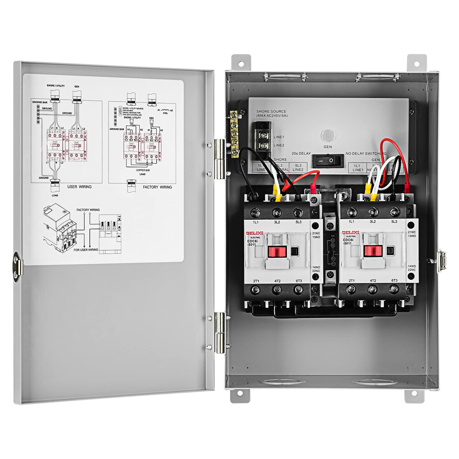Briidea 50 Amp RV Transfer Switch - Automatic 120/240V AC Power Switch for RVs, Speedboats & Marine Use | Reliable Power Transfer Solution for Camping & Boating Adventures