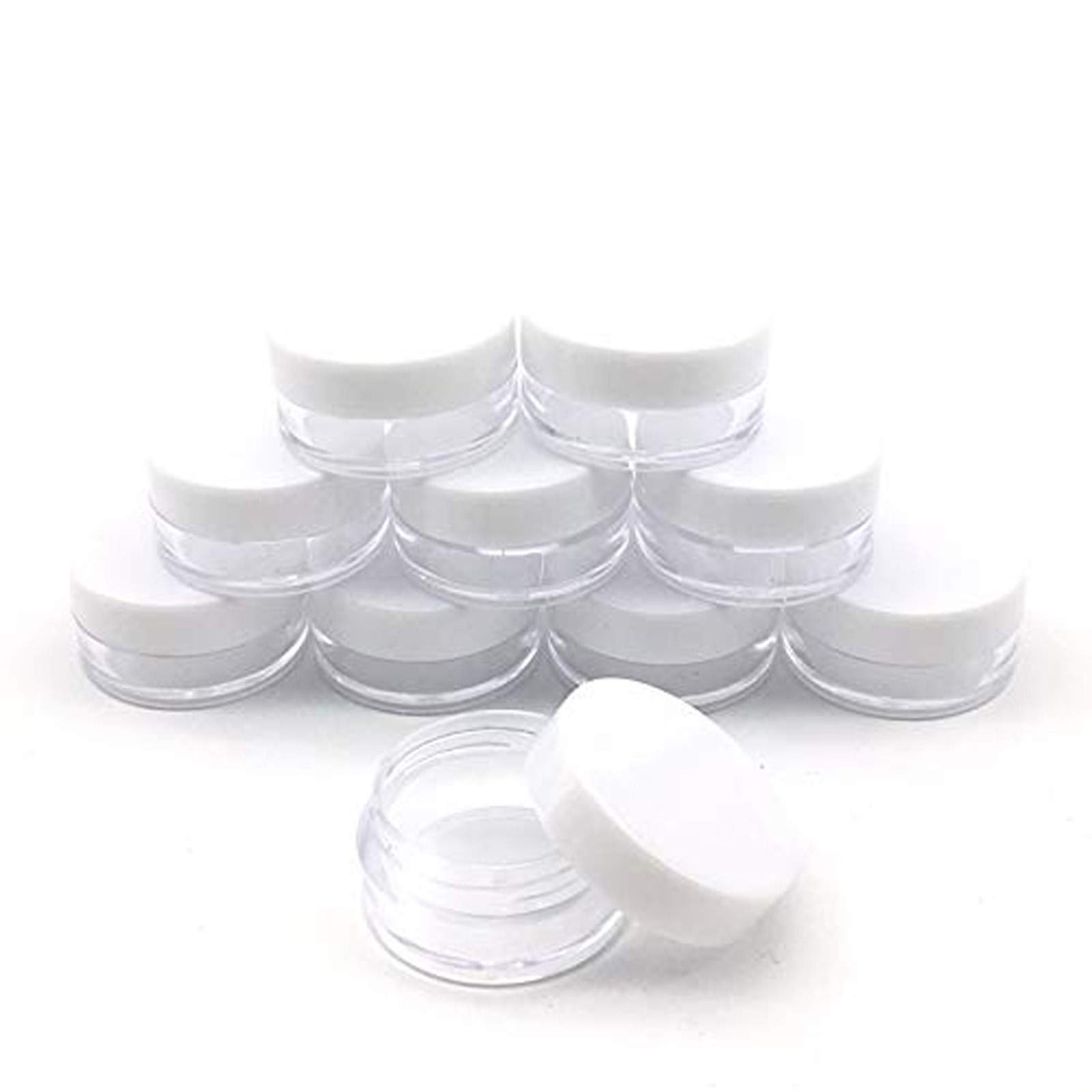 100-Piece Clear Plastic Jars with Lids - Small Empty Containers for Cream Samples, Beauty Products & Organizing - Perfect for DIY Crafts, Travel Toiletries & Home Storage