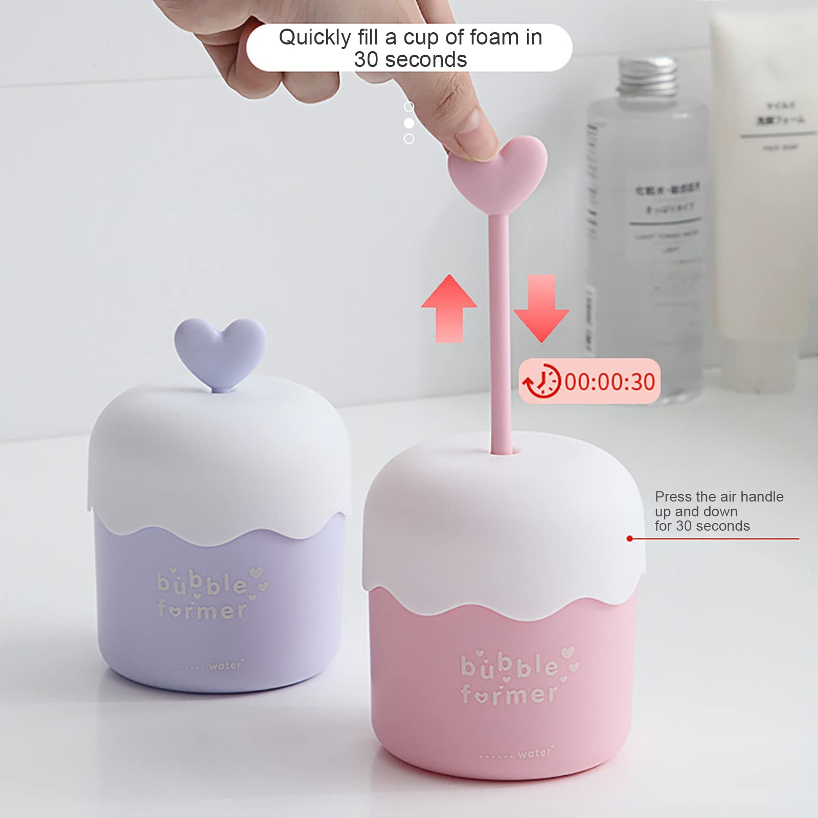 Herbivore Rose Foaming Cleanser - Portable Foam Maker for Face & Body Wash | Bubble Maker Tool for Facial Cleansing & Beauty Routine | Perfect Graduation Gift 2023 | Ideal for Spa, Skincare & Relaxation at Home