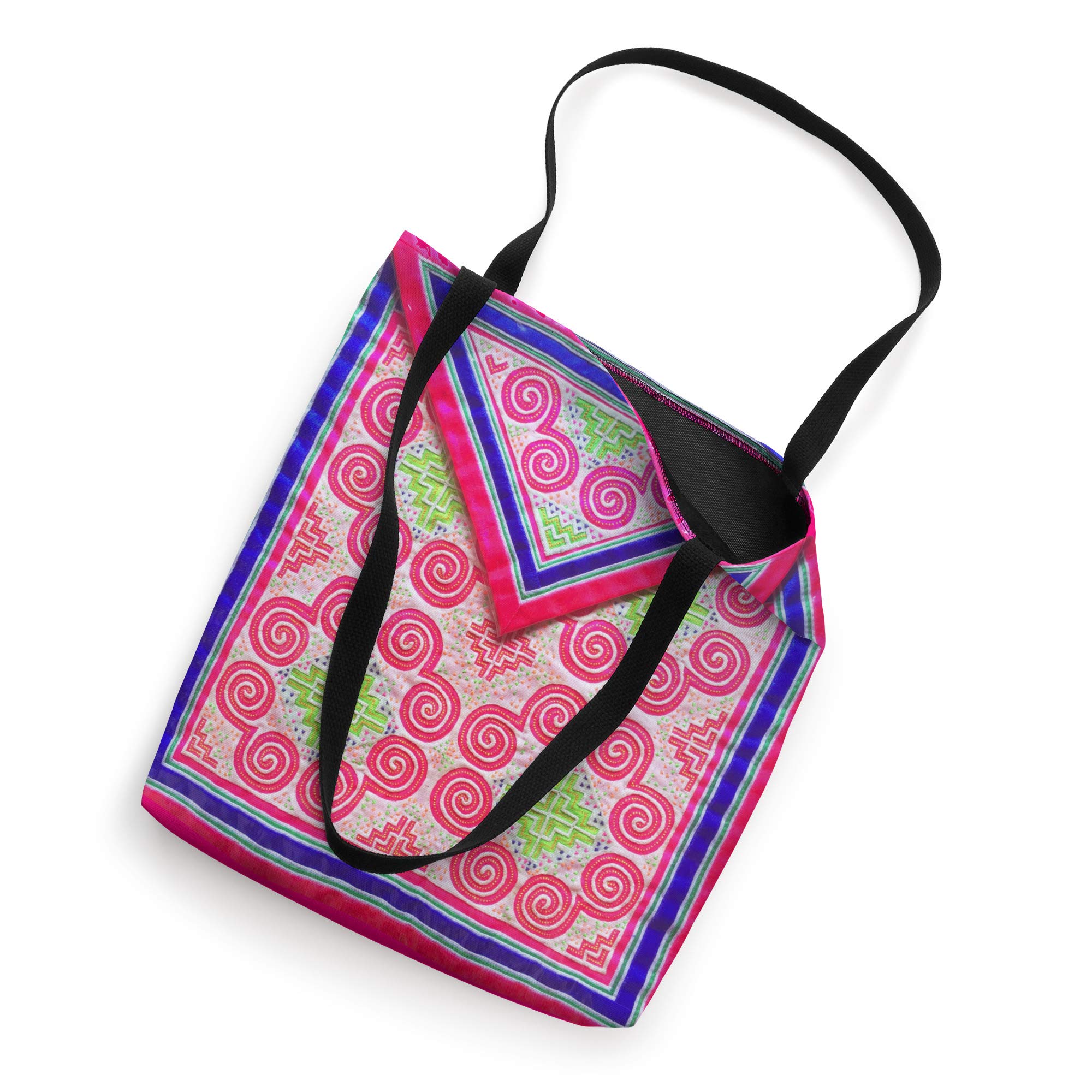 Authentic Hmong Printed Tote Bag - Stylish Money Pouch #3 - Durable Cotton Shoulder Bag for Shopping, Travel & Cultural Events