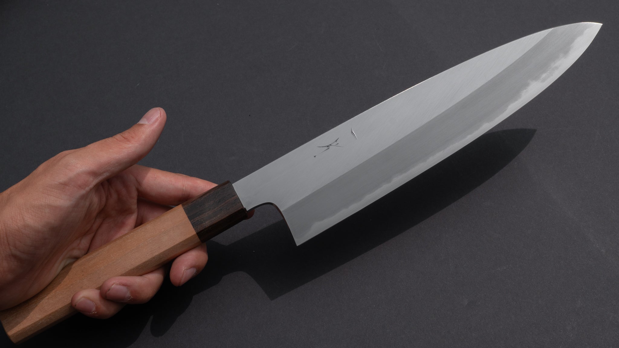 Hitohira Togashi White #1 Migaki Gyuto 240mm Japanese Chef Knife - Premium Cherry Wood Handle - Professional Kitchen Tool for Sushi, Meat & Vegetable Cutting