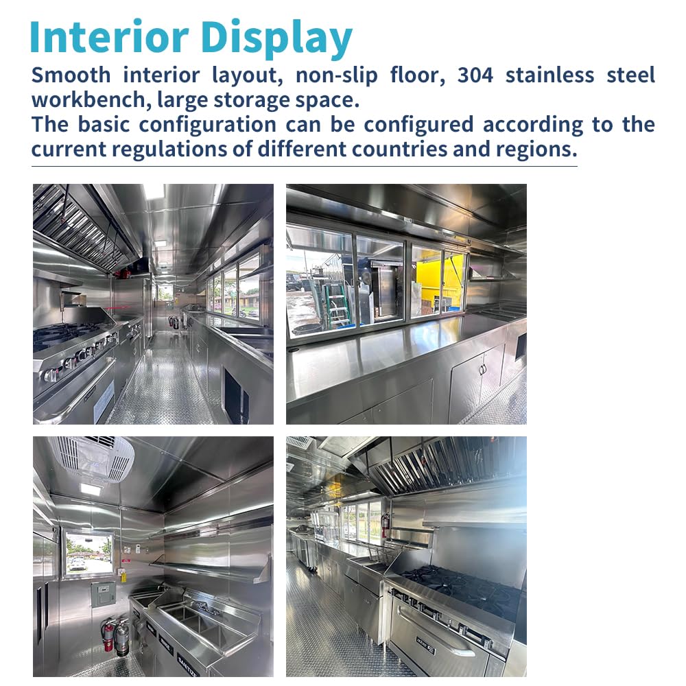 13FT Mobile Food Truck Trailer for Sale - Fully Equipped Concession Trailer for Donuts, Coffee & Ice Cream Business (4x2.1x2.35m) | Perfect for Street Vending, Catering Events & Food Festivals