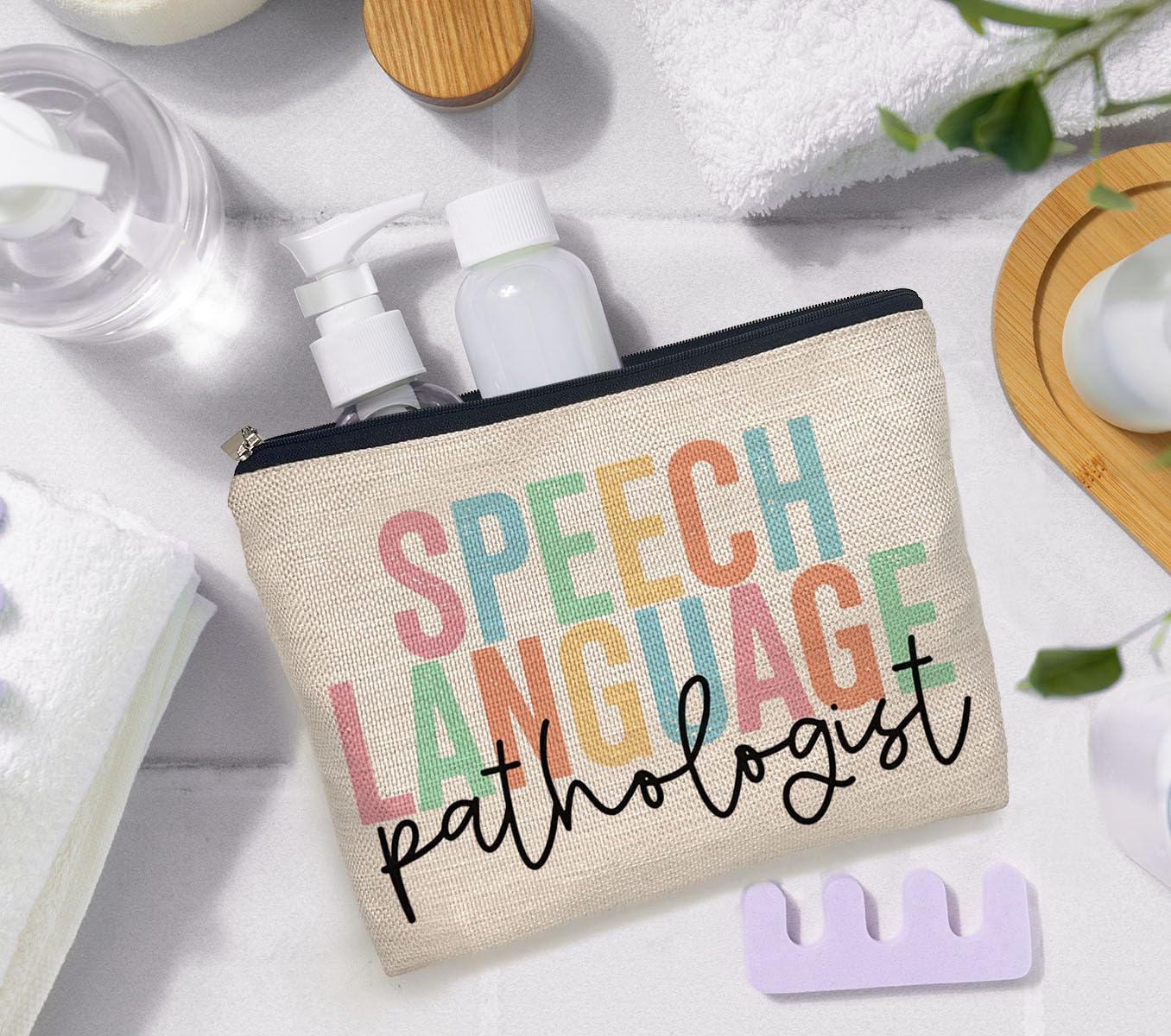 Speech Language Pathologist Makeup Bag - IWXYI SLP Gift Zipper Pouch for Travel & Toiletry | Perfect for Therapists, Students & Healthcare Professionals