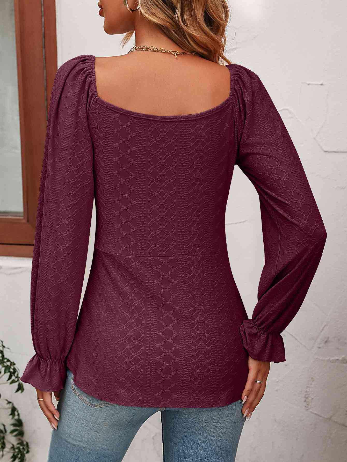 Stylish Puff Sleeve Resort Top for Women - Flowy Vacation Blouse with Elastic Cuffs - Perfect for Beach Getaways, Summer Travel & Boho Fashion