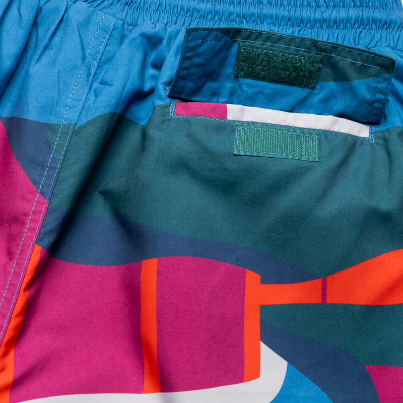 Parra The Festival Fence Swim Shorts - Blue Swim Trunks for Men | Beach, Pool & Summer Vacation Wear