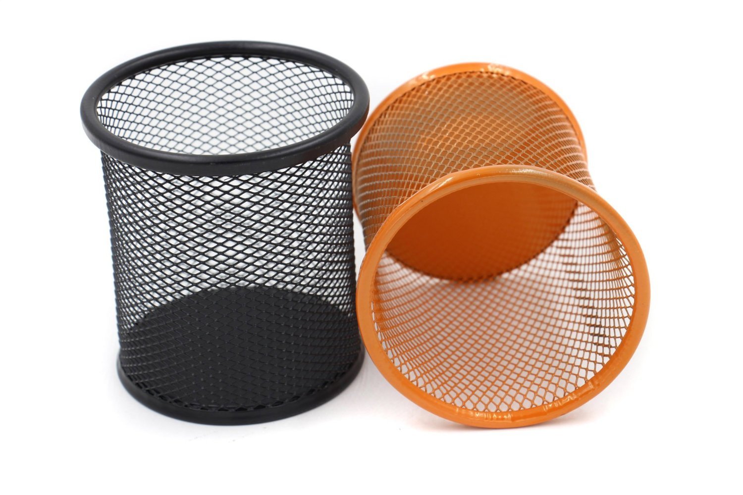 Premium 2015 Pencil Holder - Black & Orange Office Desk Organizer for Pens, Markers & Stationery - Perfect for Home Office, School & Workspace Organization
