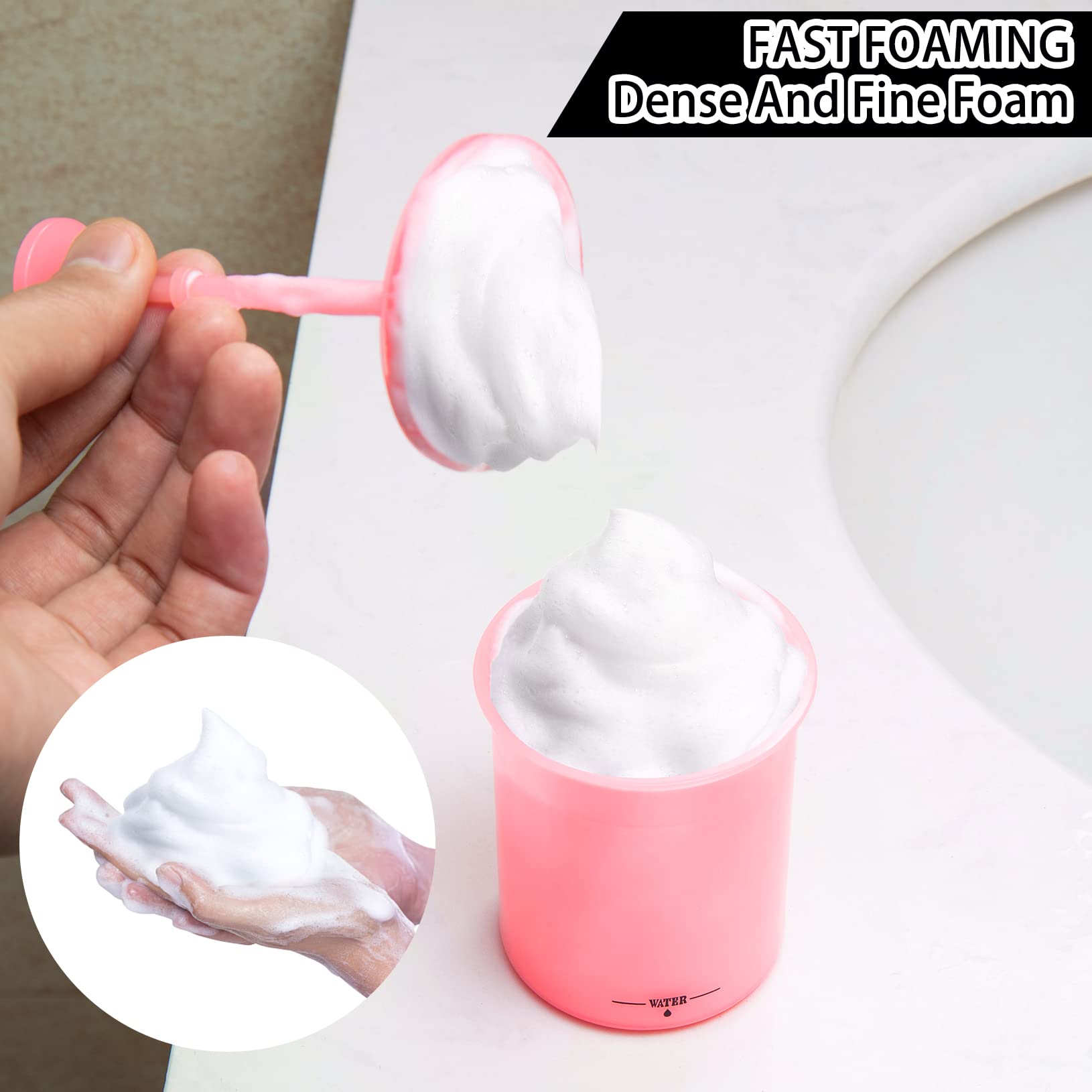 2Pcs Facial Cleansing Foam Maker - Deep Pore Cleanse & Exfoliate for Soft Skin, Travel & Home Use (Pink & White) | Perfect for Daily Skincare Routine & Spa Days