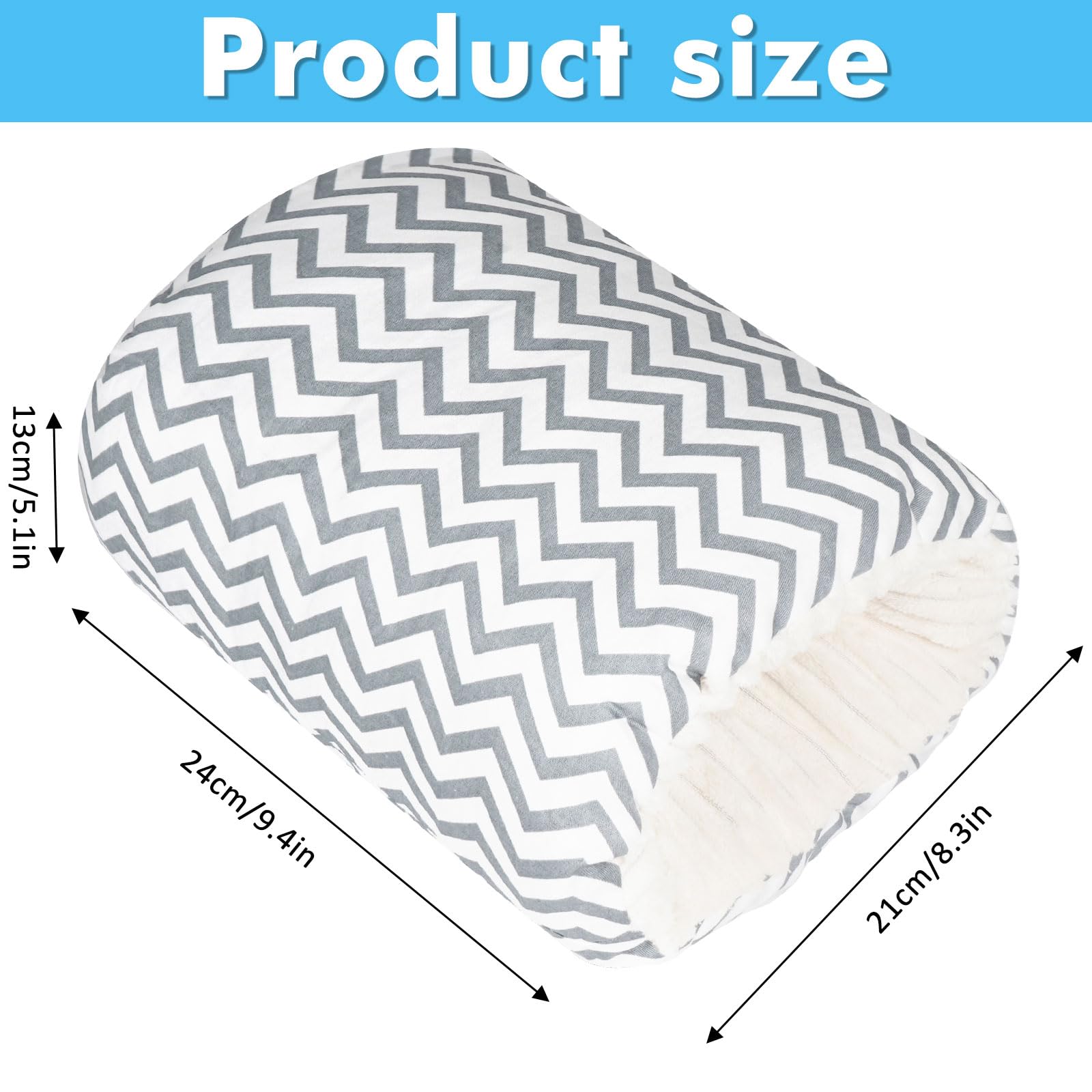 Soft Cotton Nursing Arm Pillow for Newborns - Portable & Washable - Perfect for Breastfeeding Support at Home or Travel (Grey Stripes)