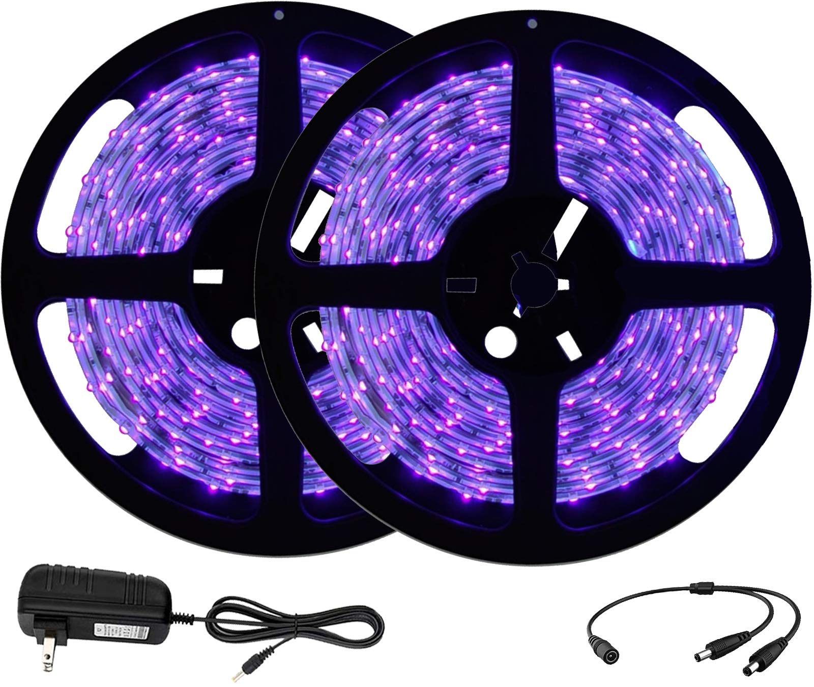 UV LED Blacklight Strip Light 10m (32.8 ft) - 600 LEDs - 385nm-400nm Wavelength - Flexible Glow in The Dark Tape for Party, Stage, Home Decor & DIY Projects