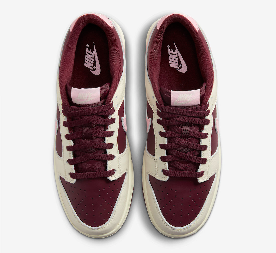 Nike Men's Dunk Low Retro RPM Sneakers - Pale Ivory / Medium Soft Pink / Night Maroon - Casual Streetwear & Skateboarding Shoes for Men