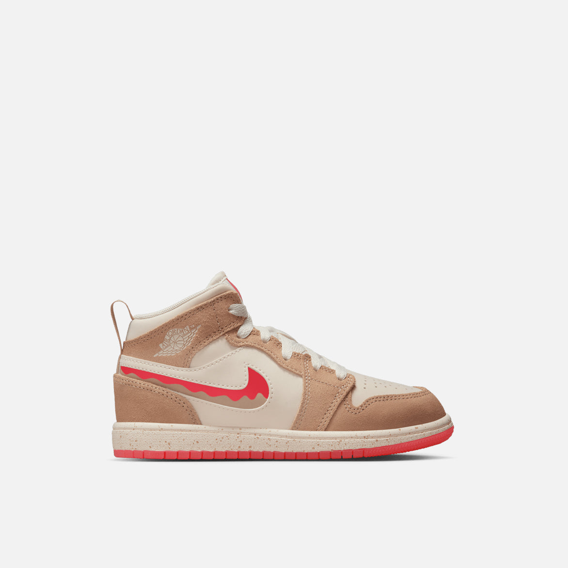 AIR JORDAN 1 MID SE (PS) PEANUT BUTTER & JELLY - Stylish Kids Basketball Shoes for School & Casual Wear - Perfect for Sports, Playground & Everyday Outfits