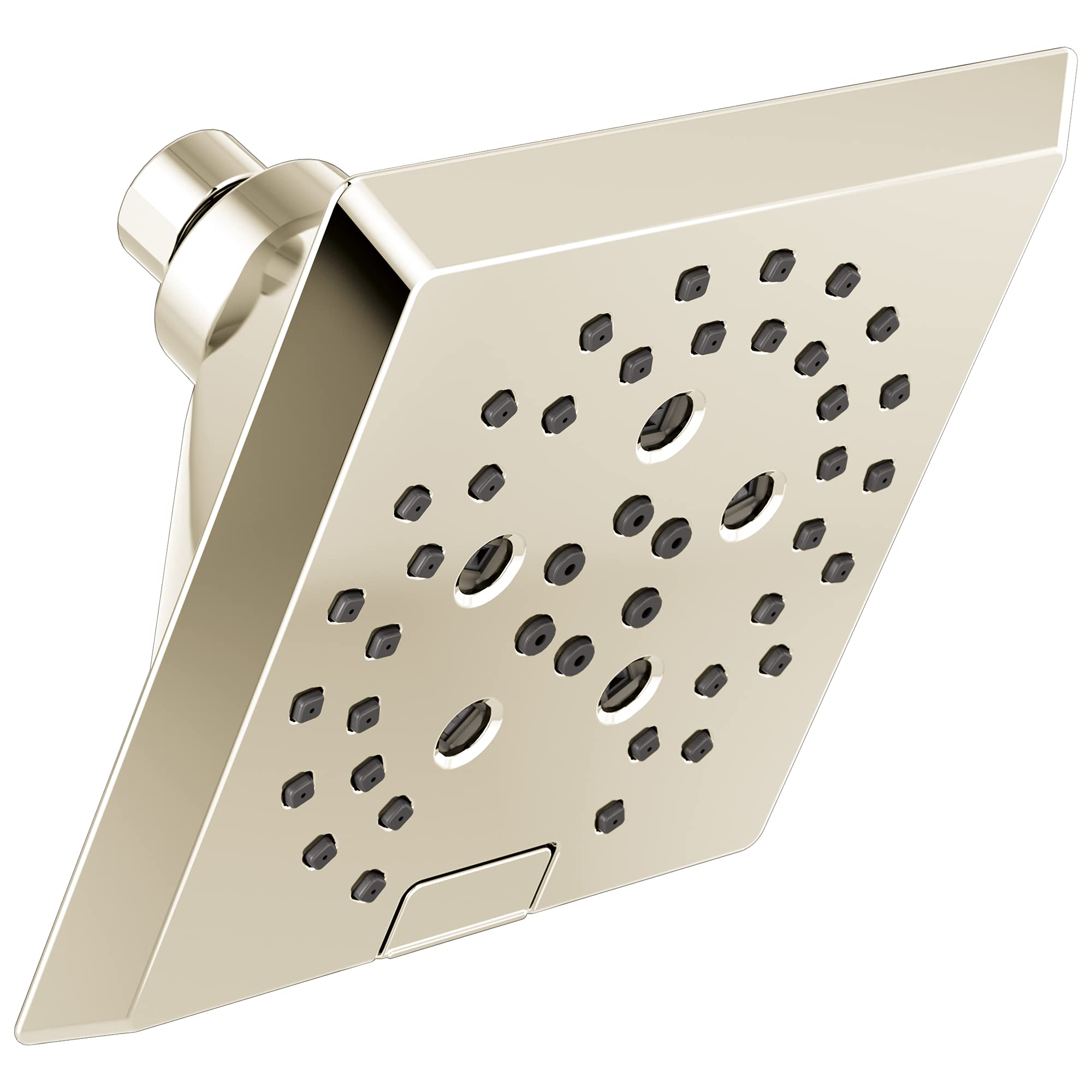 Delta 5-Spray H2Okinetic Raincan Shower Head - Polished Nickel, Square Water Saving Showerhead with Lumicoat Finish (Model 52664-PN-PR) for Spa-Like Bathroom Experience & Energy Efficient Home Upgrade