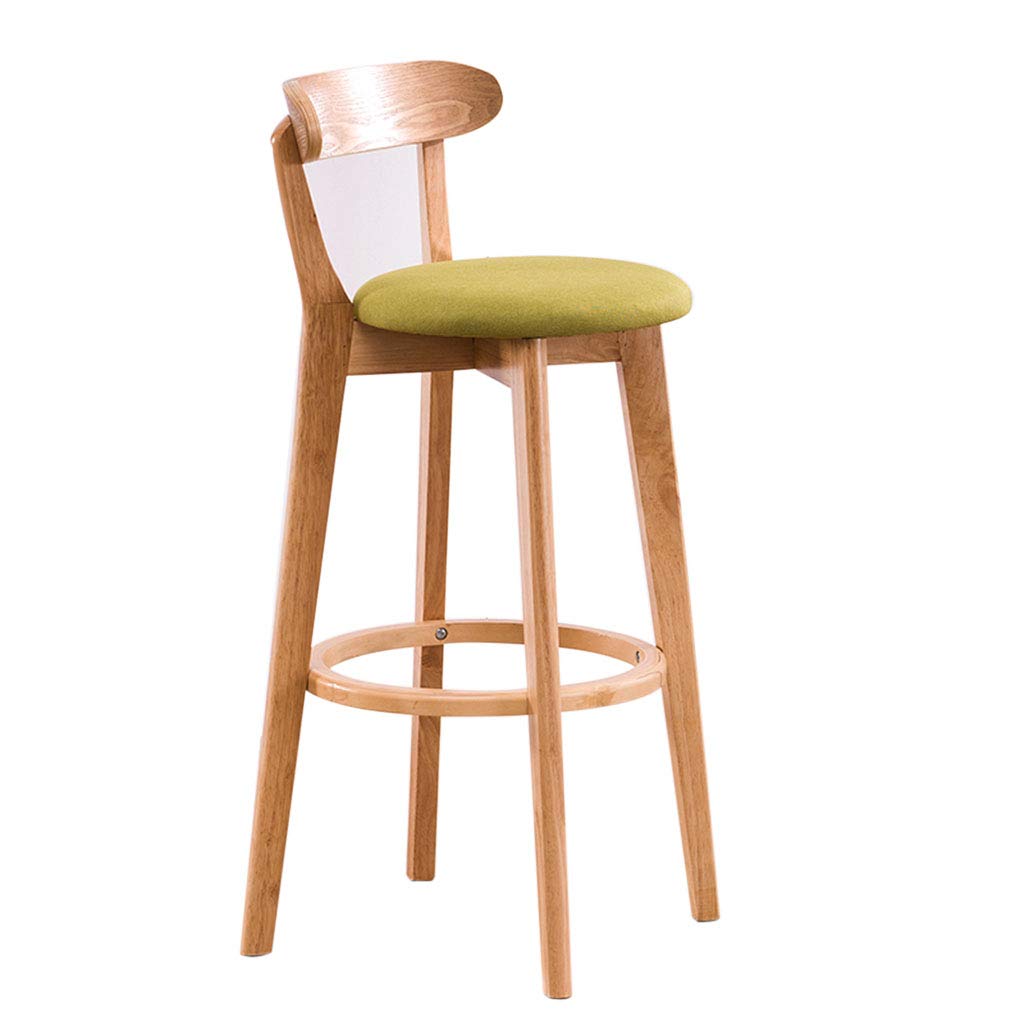Stylish Tall Wooden Bar Stool with Curved Backrest & Non-Slip Base - Perfect for Home Bars, Kitchen Islands, and Dining Counter Height Seating