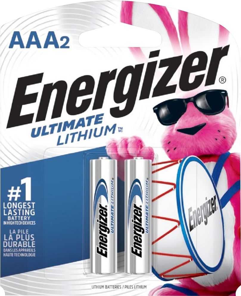 Energizer Ultimate Lithium AAA Batteries 2-Pack - Long-Lasting Power for Digital Cameras, Flashlights & Remote Controls