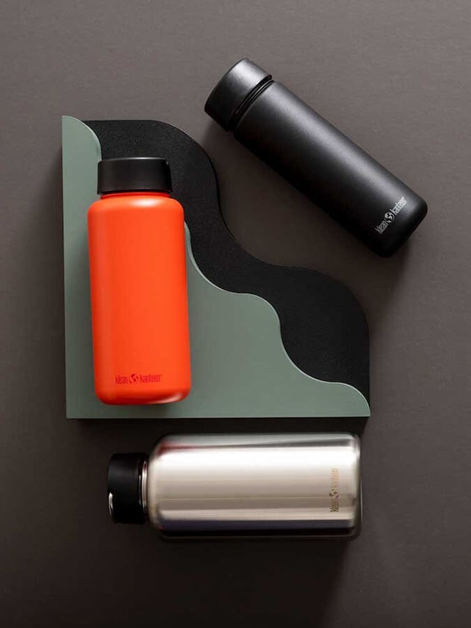 Klean Kanteen 40oz (1182ml) Wide Mouth Stainless Steel Water Bottle with Loop Cap - Leak Proof, BPA Free for Hiking, Gym & Outdoor Activities