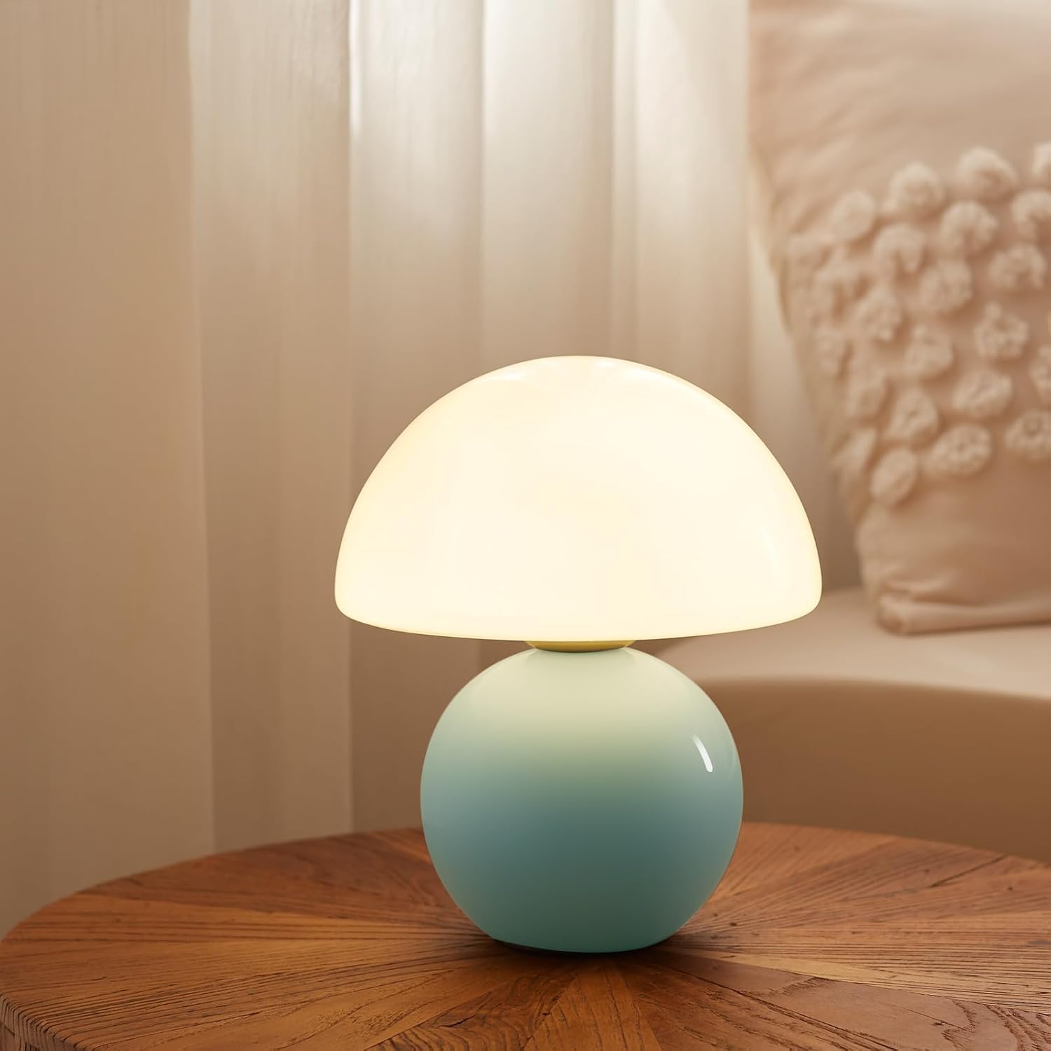**Mushroom Lamp - Small Dimmable Table Lamp for Bedroom & Nightstand, Cute Modern Mini Lamp, Aesthetic Home Decor for Living Room, Unique Gift for Girls & Women (Blue) - Perfect for Cozy Nights & Room Ambiance**