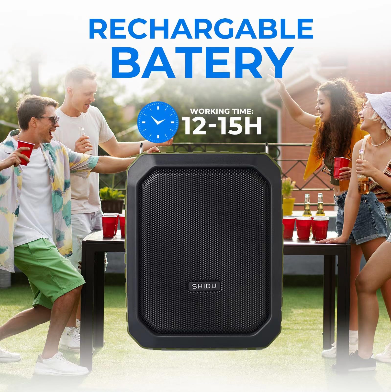 **Wireless Voice Amplifier with Bluetooth 5.3 | 18W Portable PA System, Rechargeable Megaphone & Speaker - Waterproof, Waist Clip - Ideal for Teachers, Tour Guides, Presentations, Outdoor Events & Public Speaking**