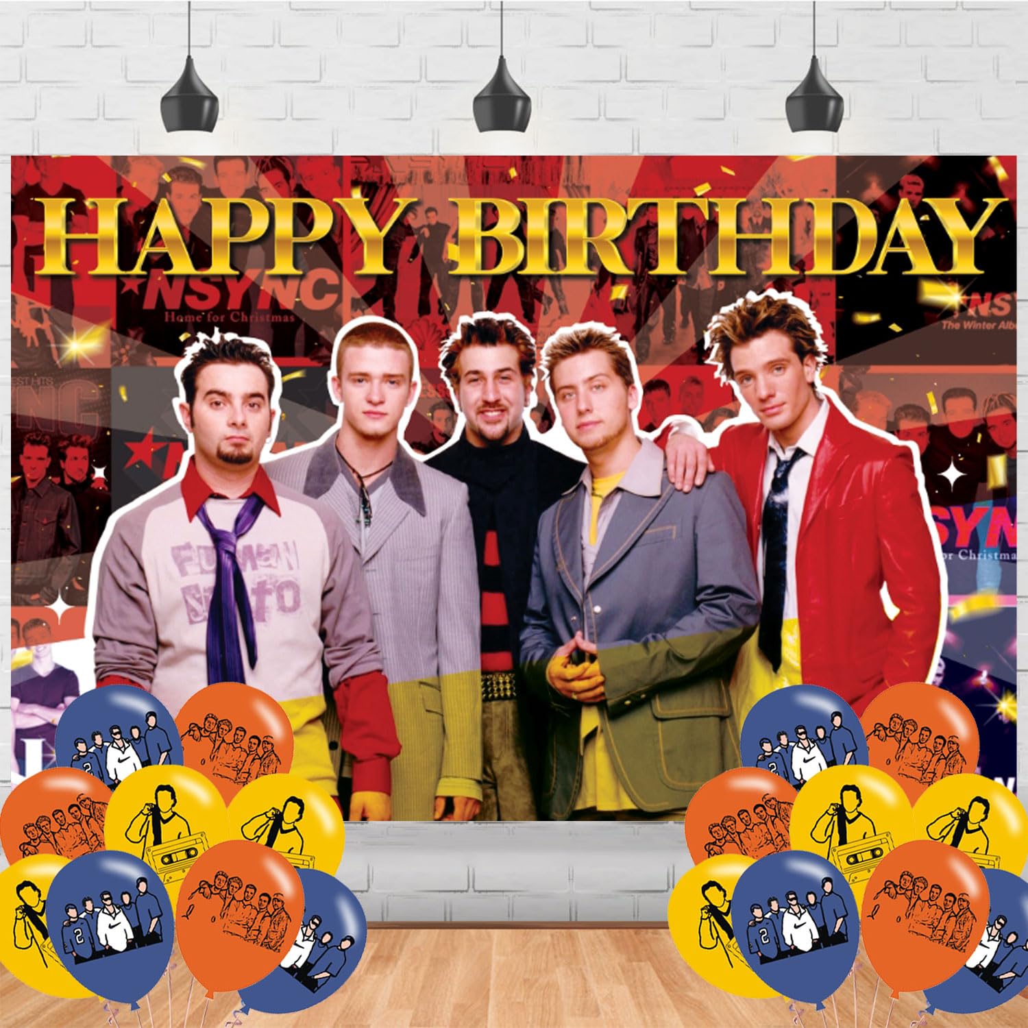 NSYNC Birthday Backdrop Poster - Premium NSYNC Theme Party Decorations for Birthday Celebrations, Studio Photo Shoot Background Props | Perfect for NSYNC Fan Parties, Concerts, and Themed Events