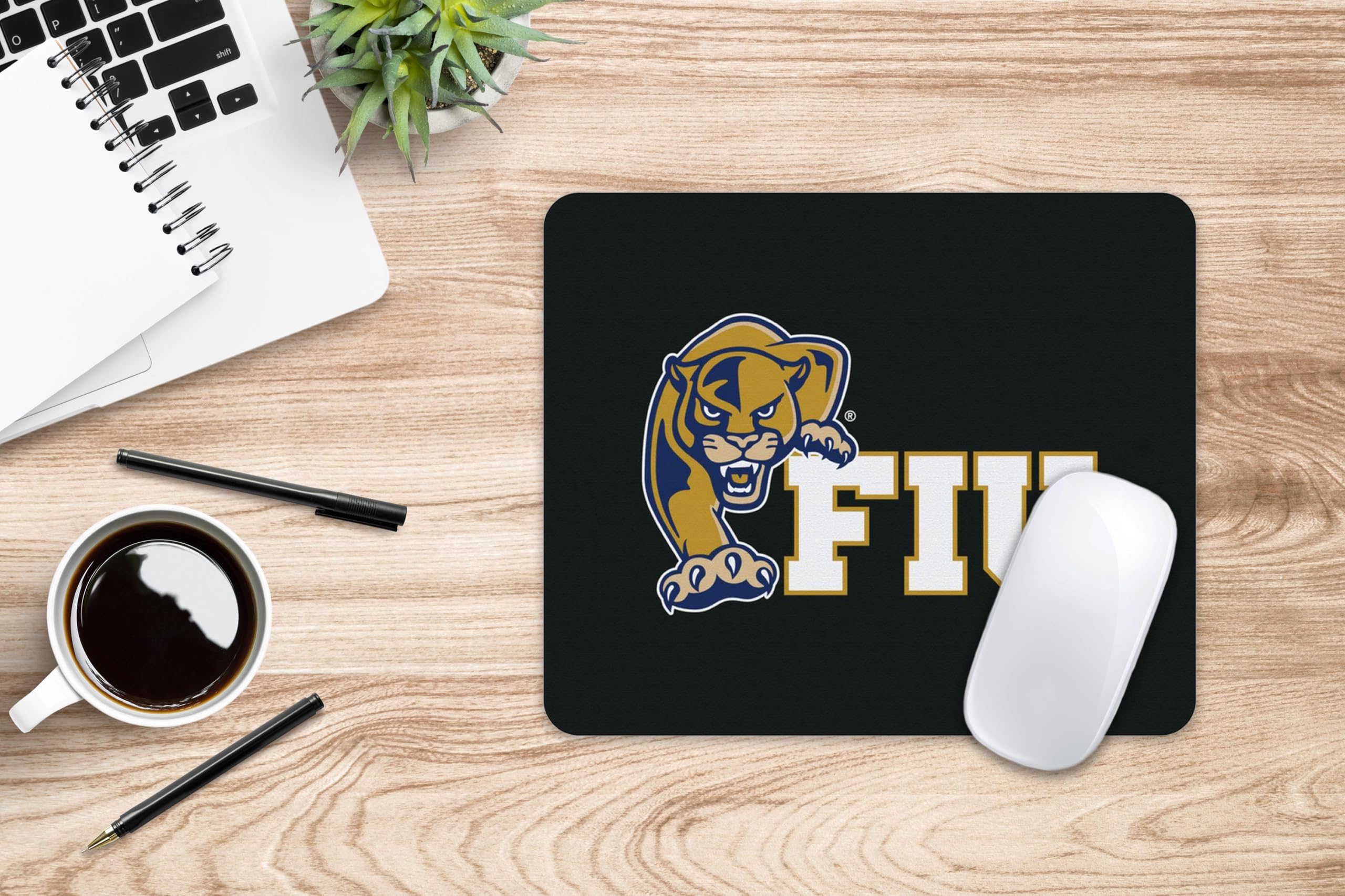 Florida International University Mouse Pad - Non-Slip Fabric Gaming Mouse Mat with Floral White Design for Office, Home & Gaming Setups